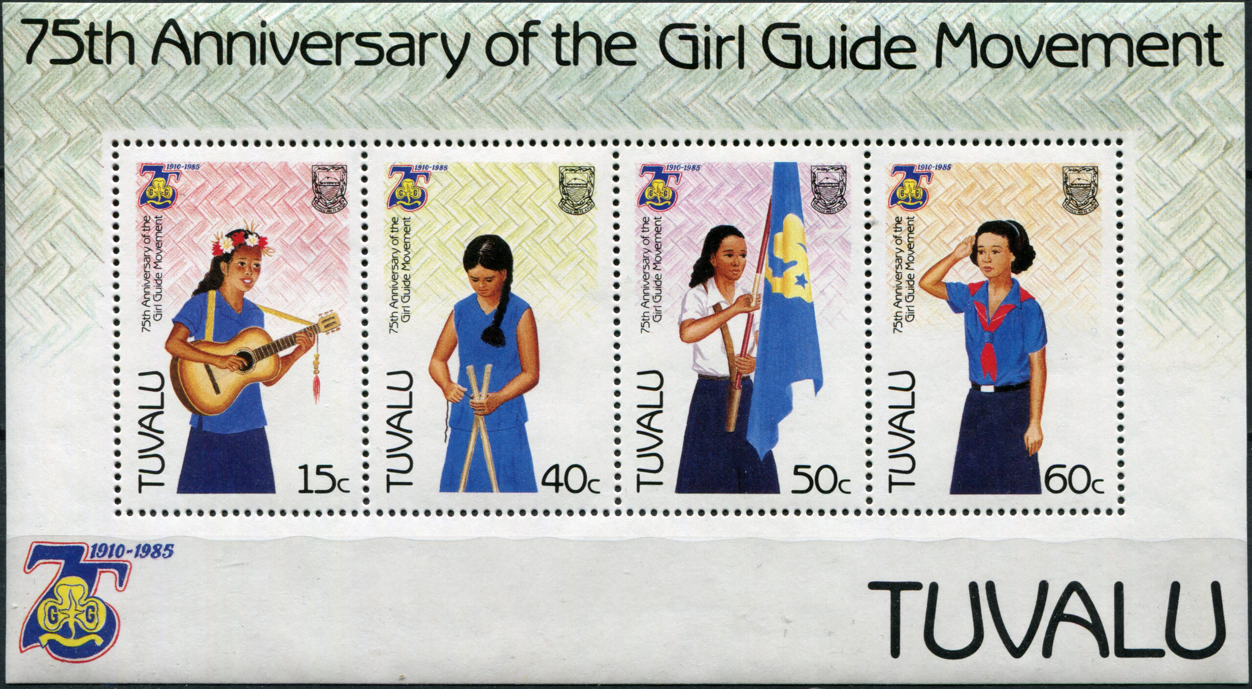 Tuvalu. 1985. The 75th Anniversary of the Girl Guide Movement (MNH **) Souvenir Sheet