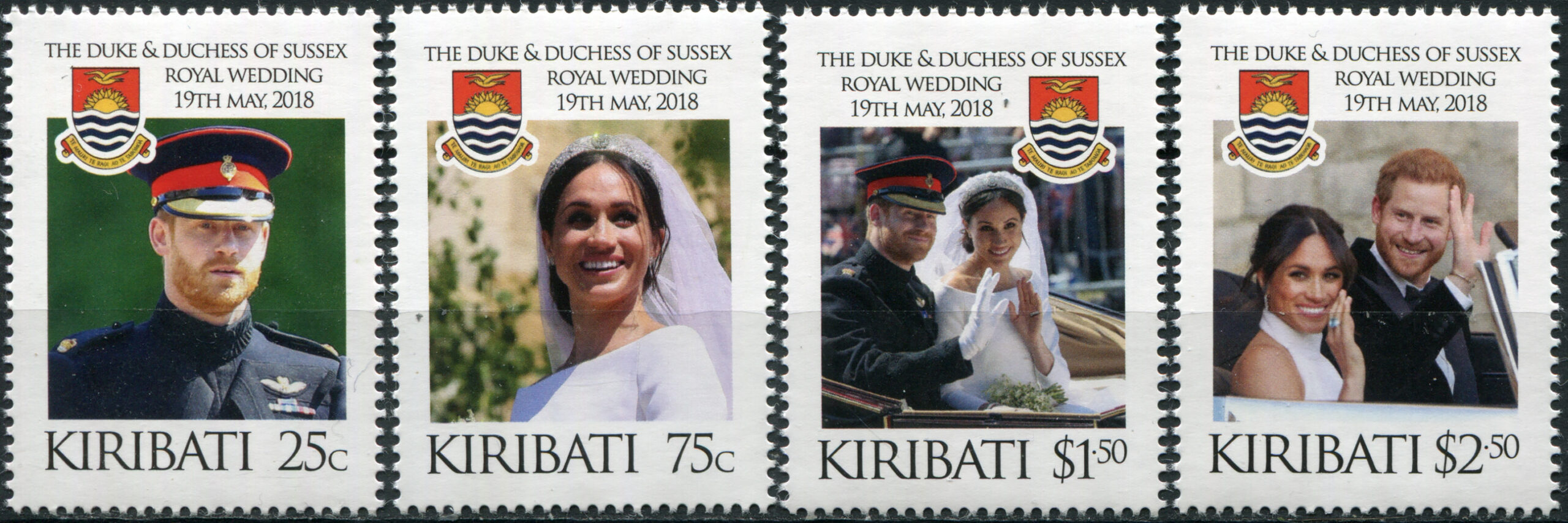 Kiribati. 2018. Royal Wedding of Prince Harry & Meghan Markle (MNH **) Set of 4 stamps