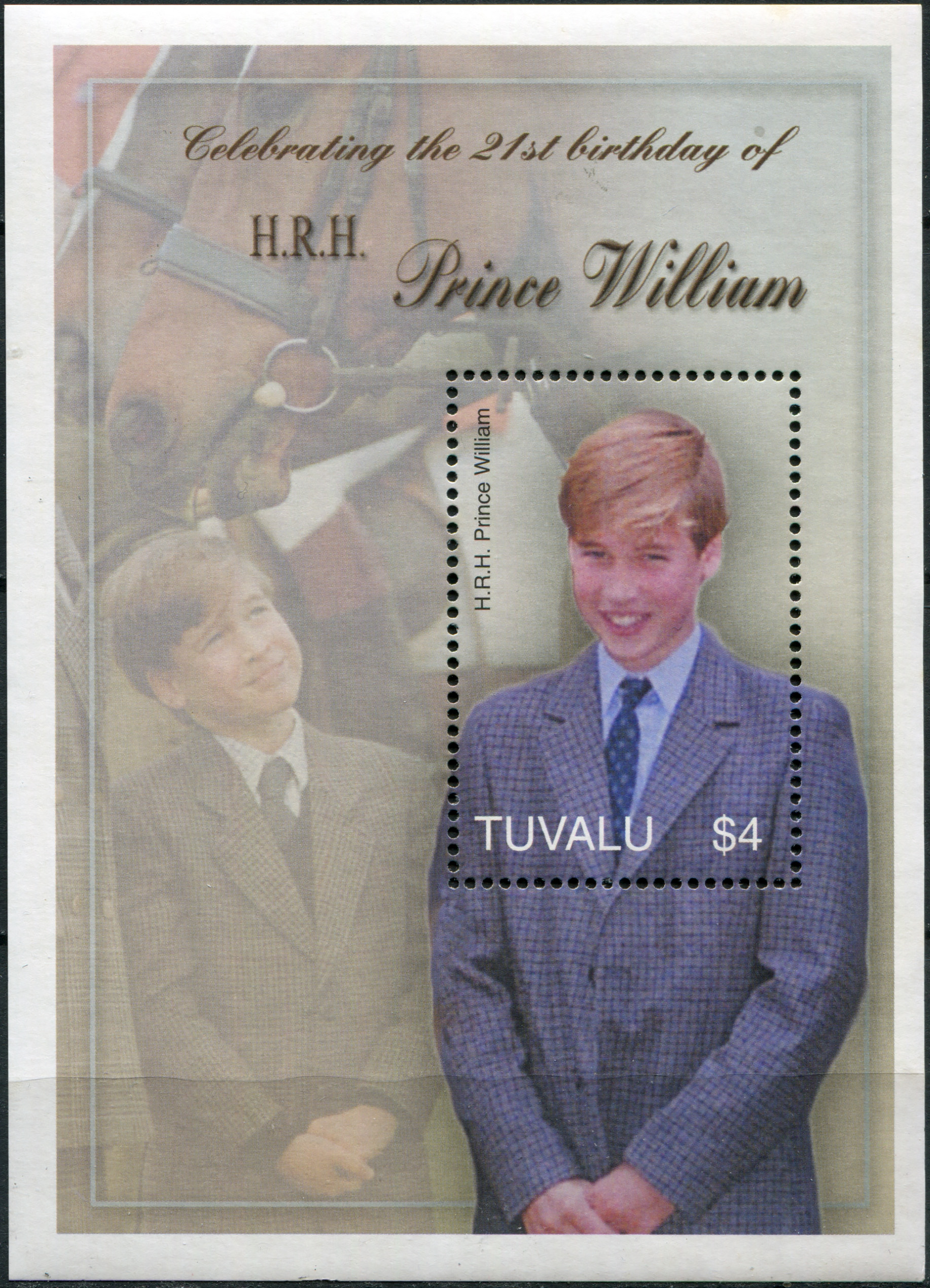 Tuvalu. 2003. The 21st Anniversary of the Birth of Prince William of Wales (MNH **) Souvenir Sheet