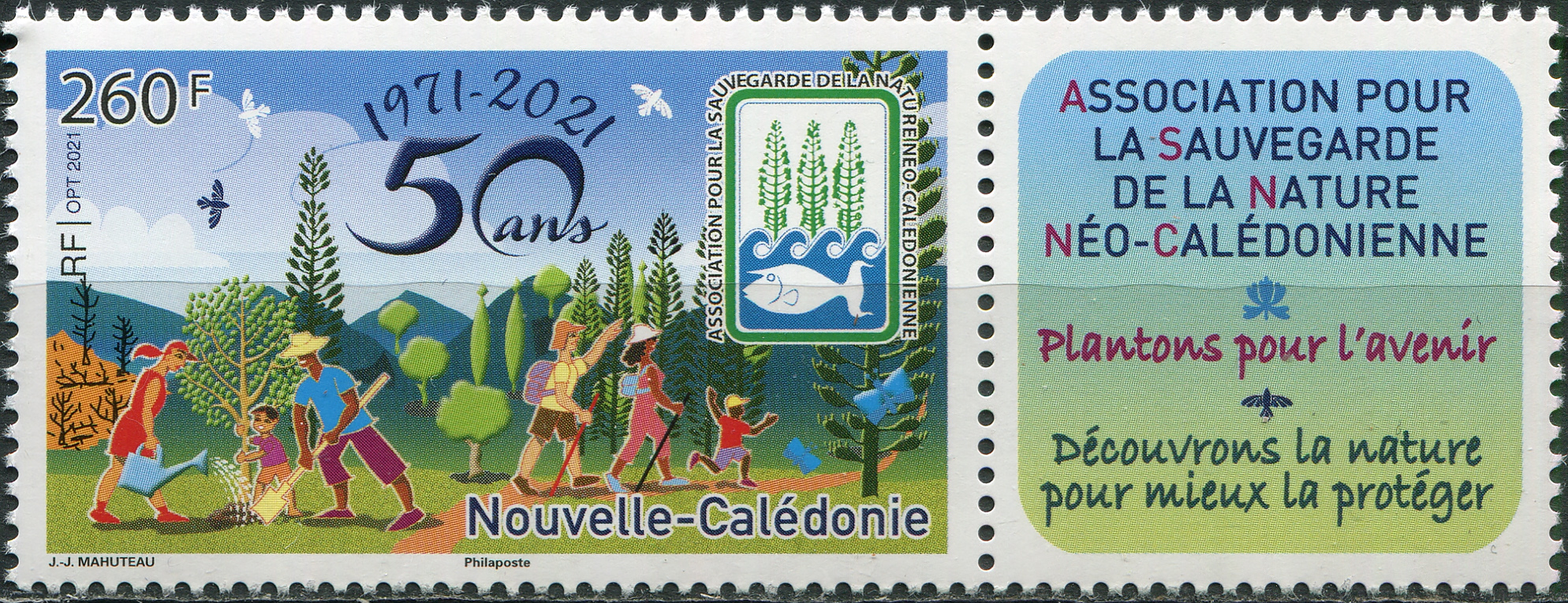 New Caledonia. 2021. 50 Years of the New Caledonia Nature Conservation Association (MNH **) Block