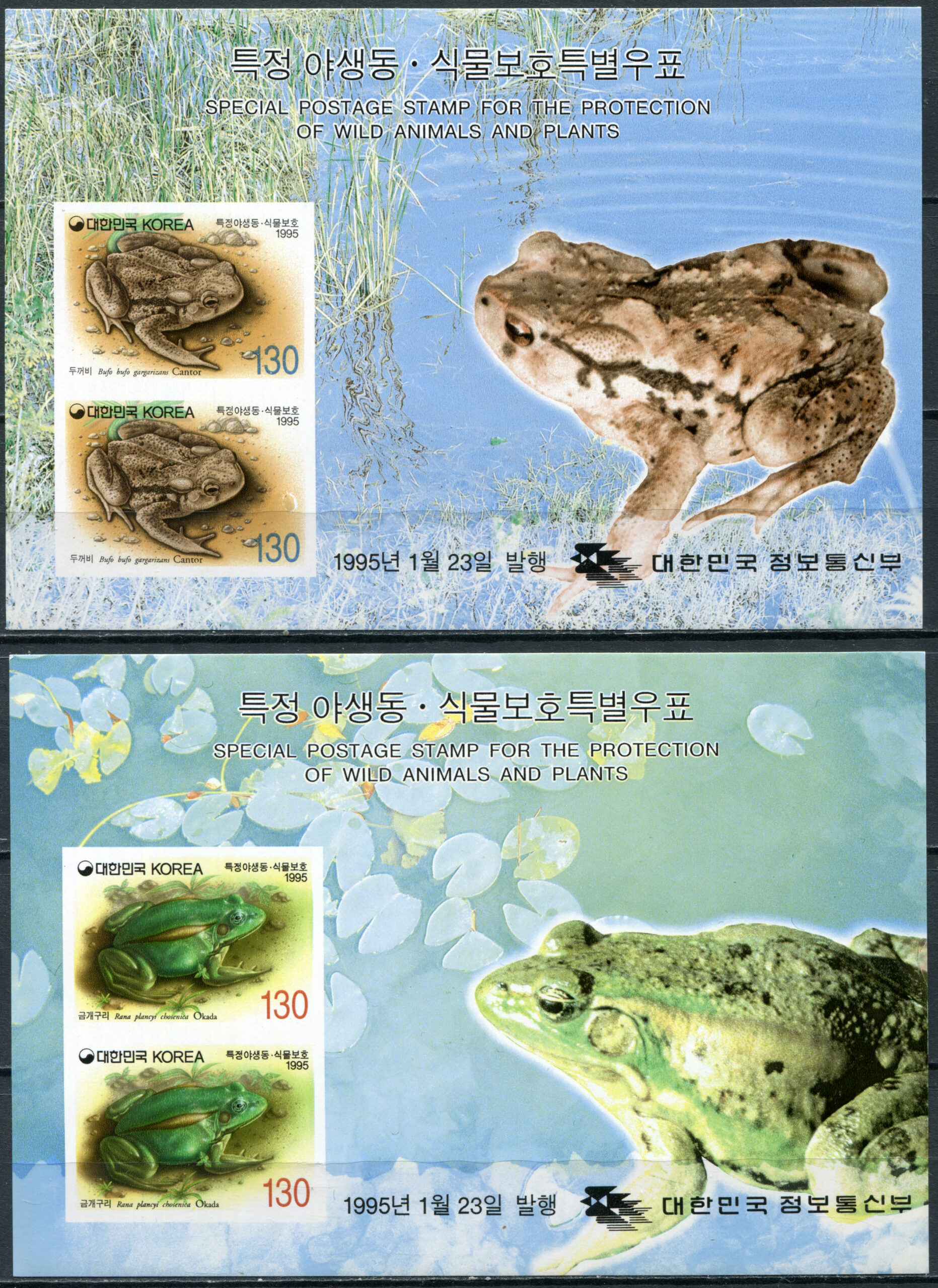 Korea South. 1995. Frogs (MNH **) set of S/S