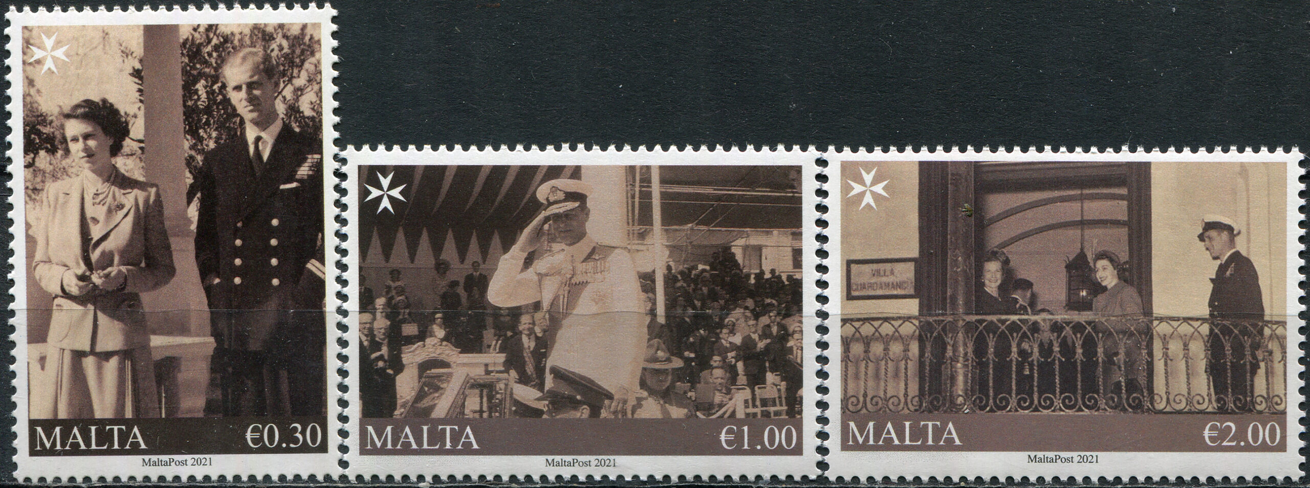 Malta. 2021. Prince Philip, Duke of Edinburgh (MNH **) Set of 3 stamps