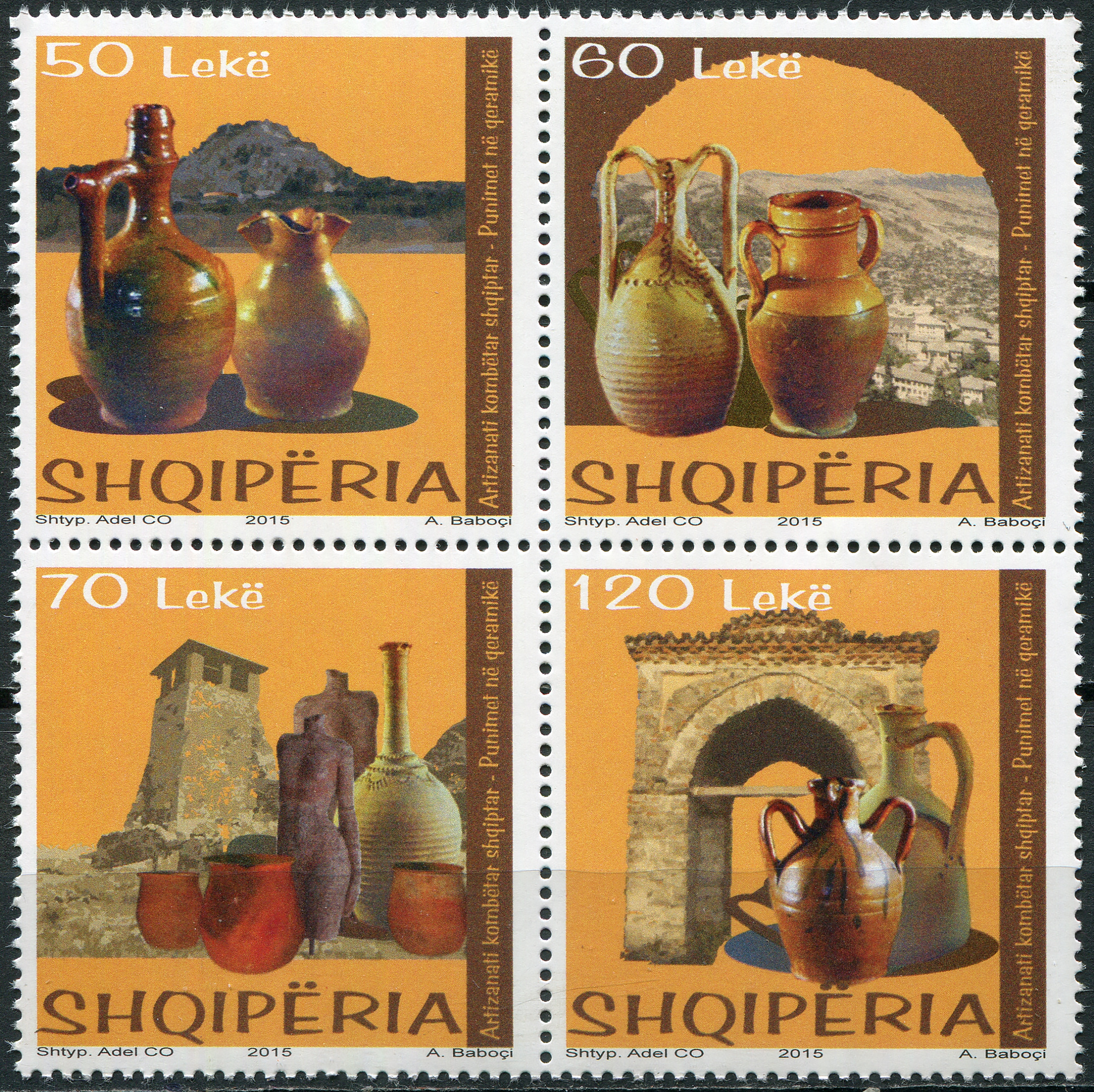 Albania. 2015. Ceramic vessels (MNH **) Block of 4 stamps