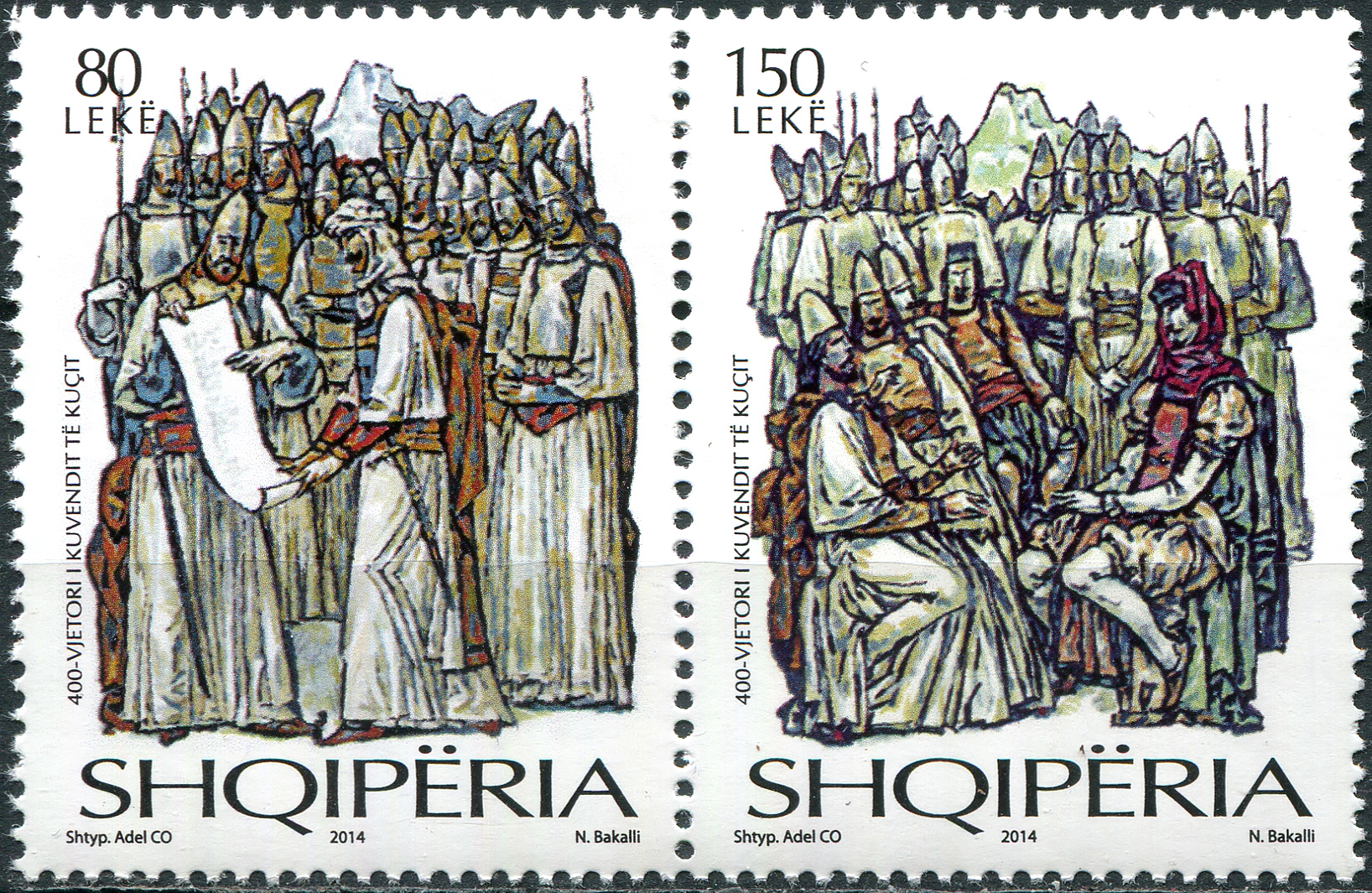 Albania. 2014. The 400th Anniversary of the Kuзi Assembly (MNH **) Block of 2 stamps