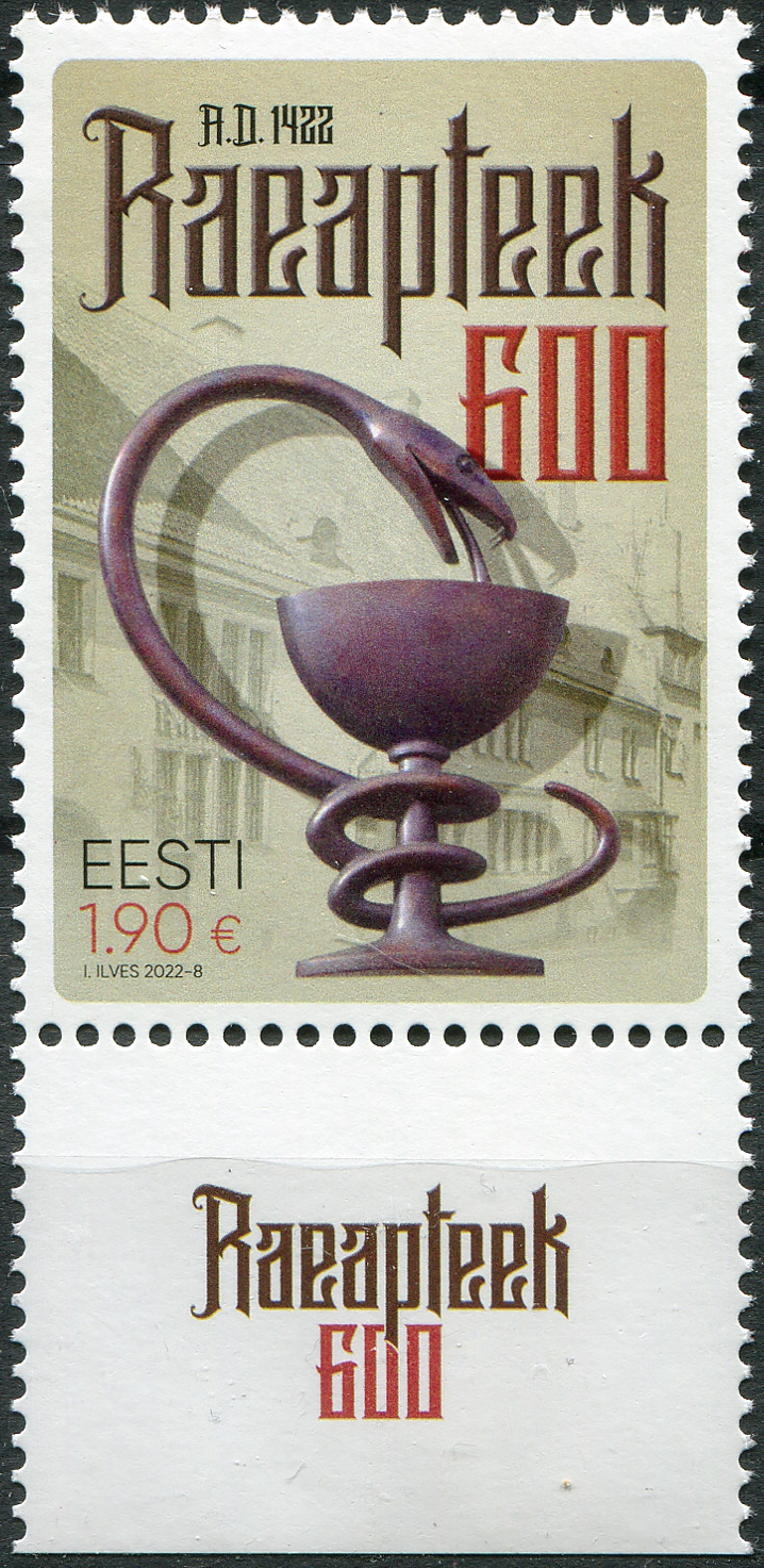 Estonia. 2022. 600 years of the Town Hall Pharmacy (Raeapteek) (II) (MNH **) Stamp