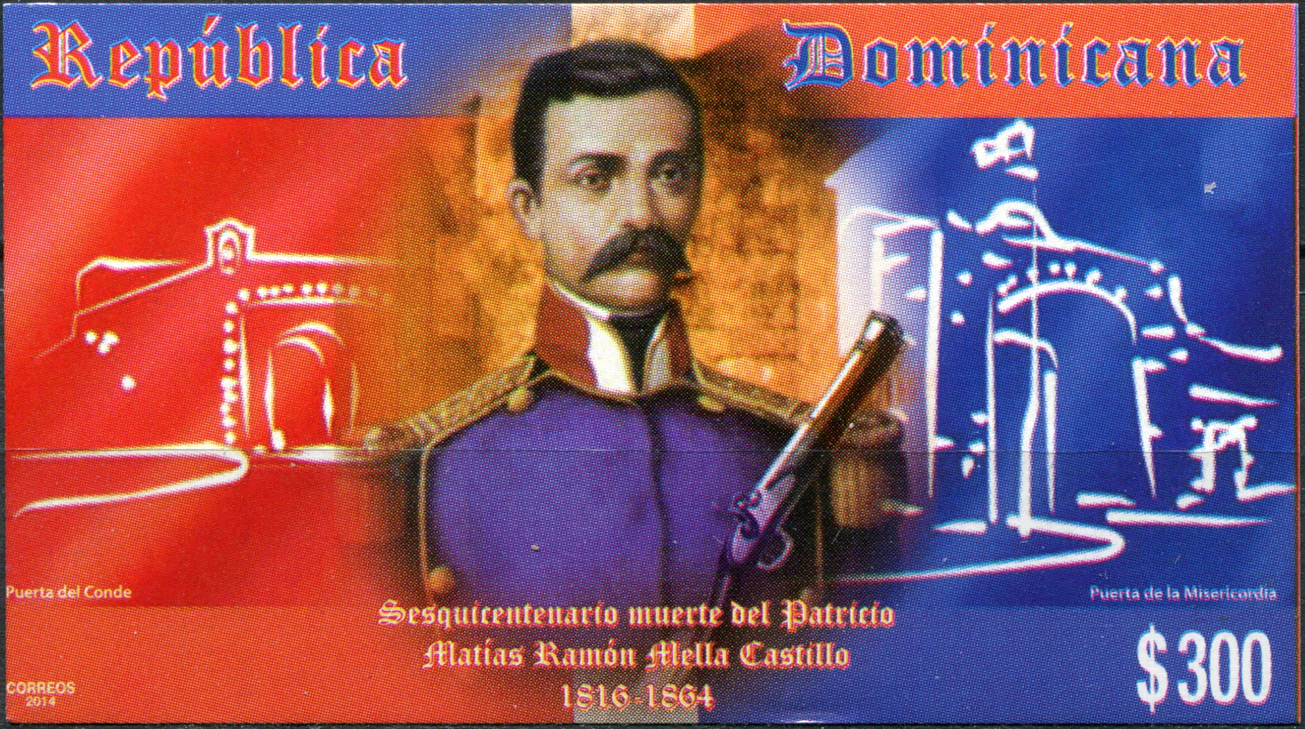 Dominican Republic. 2014. The 150th Anniversary (2014) of the Death of Matнas Ramуn Mella Castillo (