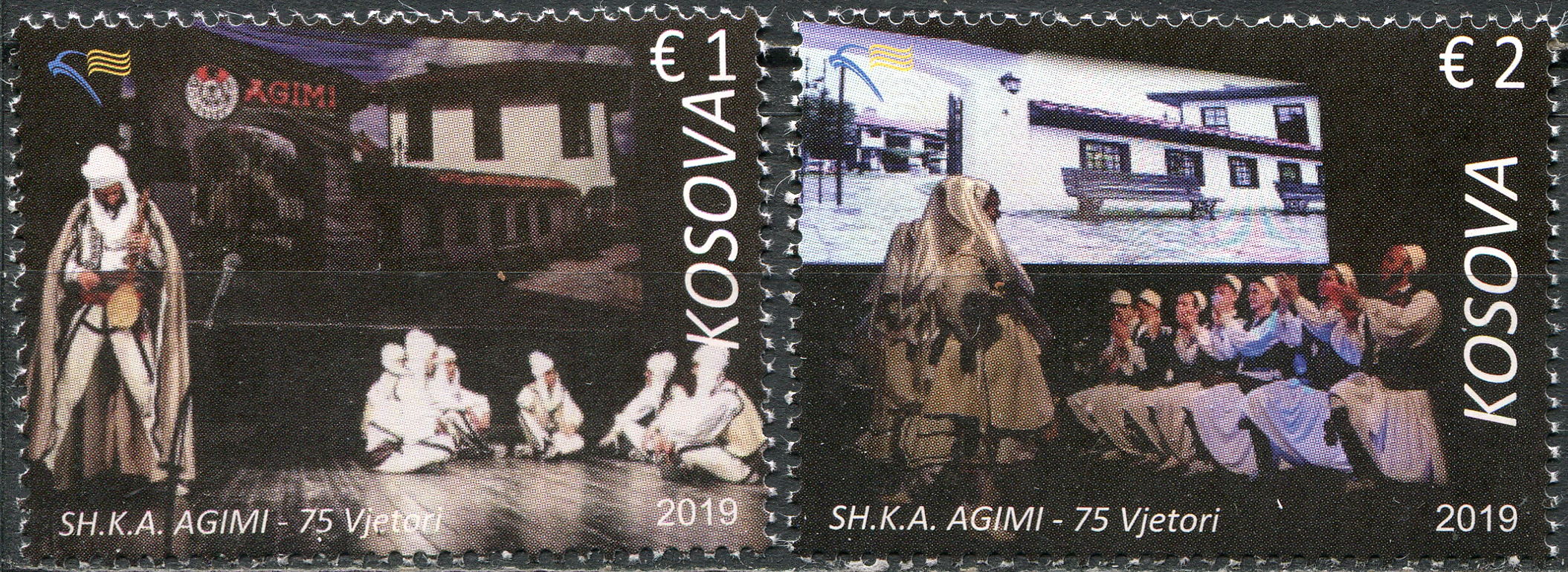 Kosovo. 2019. 75th Anniversary of SHKA Agimi Theater Organization (MNH **) Set of 2 stamps