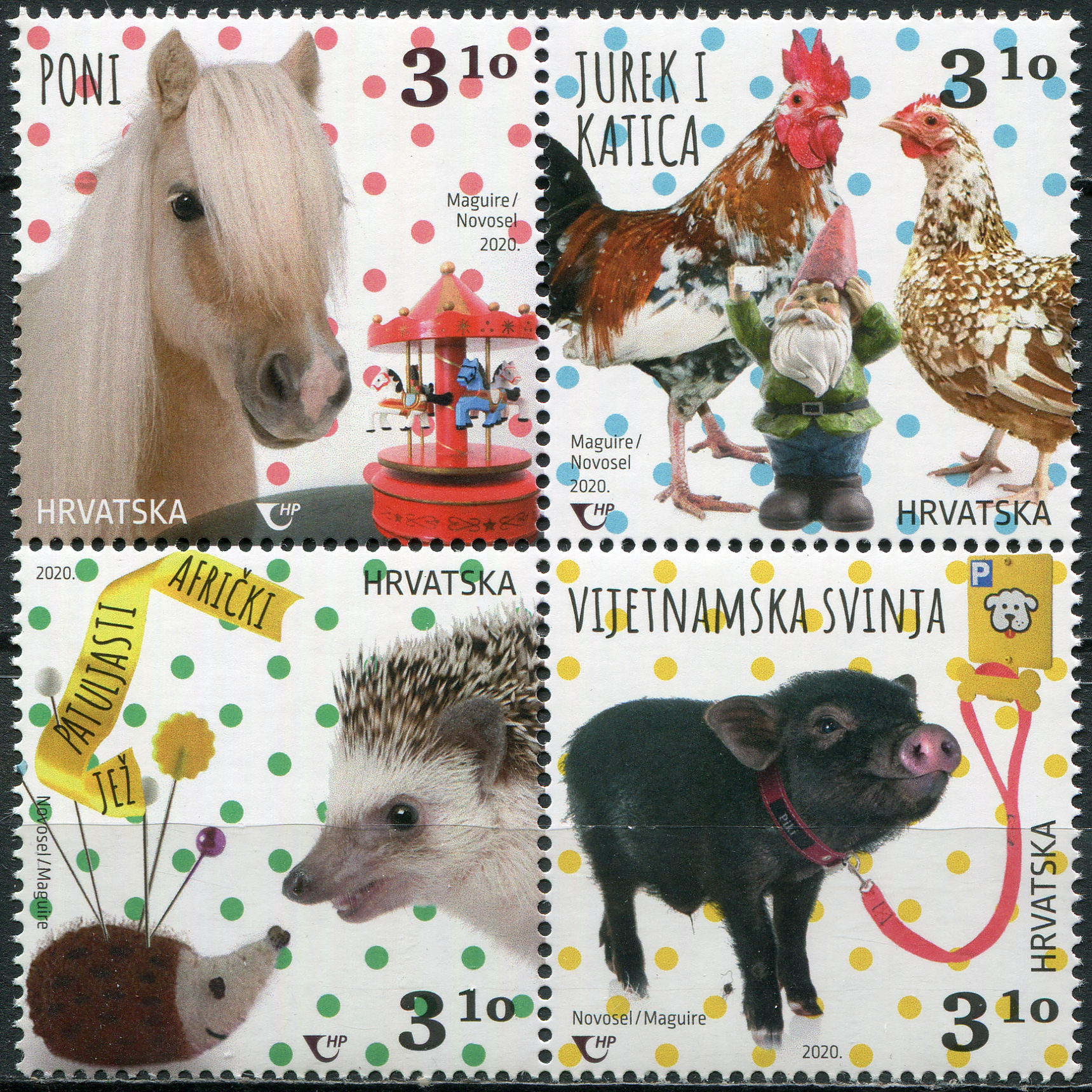 Croatia. 2020. Children's World. Pets (MNH **) Block of 4 stamps