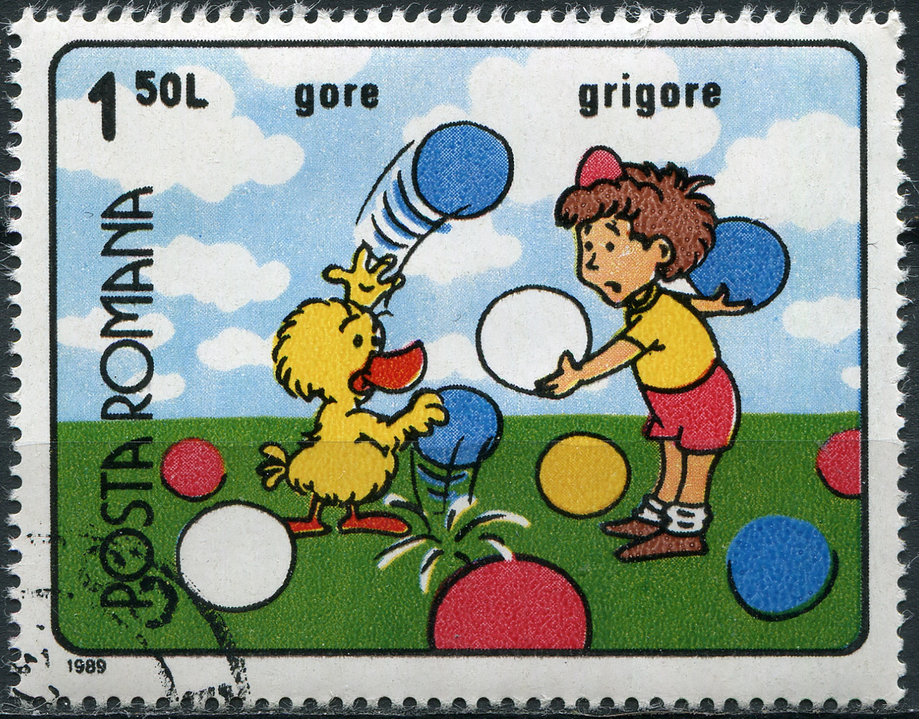 Romania. 1989. Cartoons "Gore and Grigore" (CTO) Stamp