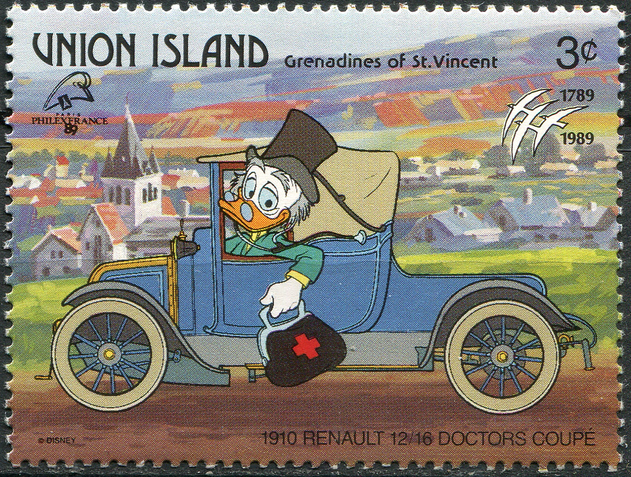 Saint Vincent and the Grenadines. 1989. Historic car. Renault 12/16 Doctors Coupй (1910) (MNH **) St