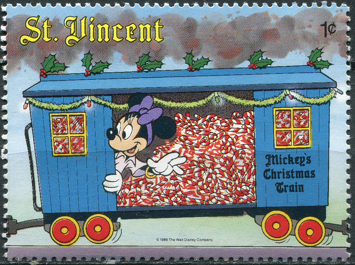 Saint Vincent. 1988. Minnie Mouse in Freight Car (MNH **) Stamp