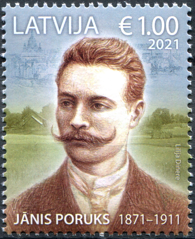 Latvia. 2021. 150th Anniversary of the Birth of Janis Poruks, Author (MNH **) Stamp