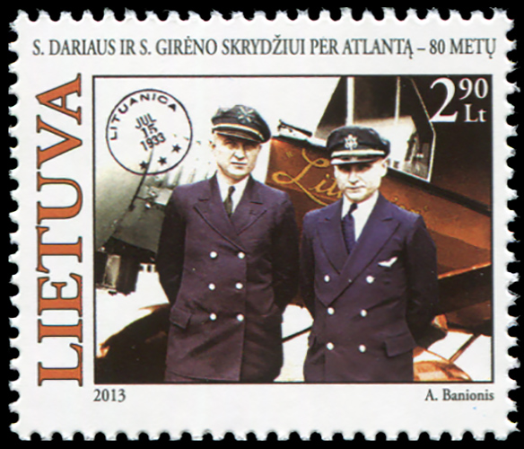 Lithuania. 2013. 80th Anniversary of S.Darius and S.Girėnas Flight over the Atlantic (MNH **) Stamp