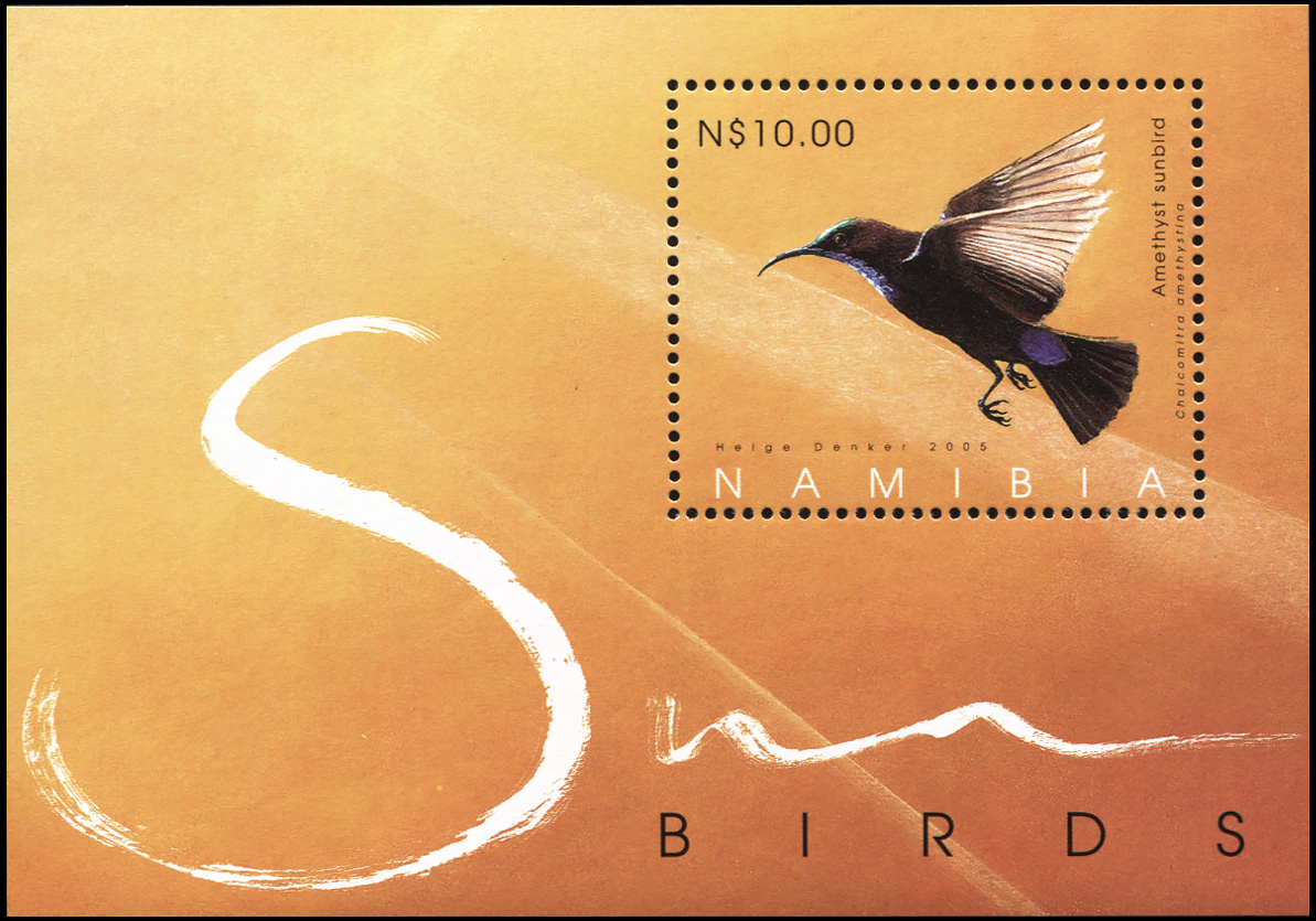 Namibia. 2005. Sunbirds in Namibia (MNH **) Souvenir Sheet