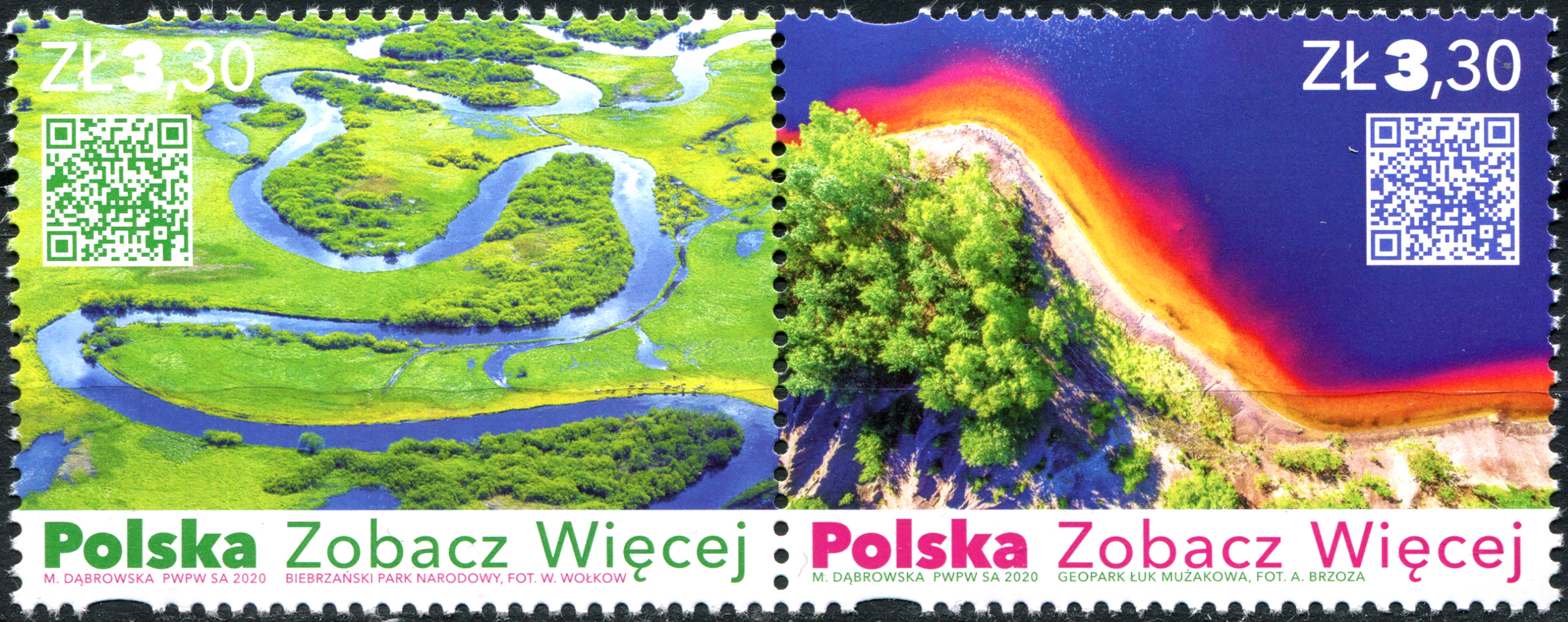 Poland. 2020. Tourism in Poland (MNH **) Block of 2 stamps