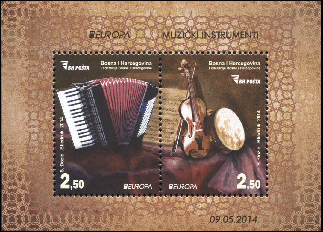 Bosnia and Herzegovina. 2014. Musical Instruments (MNH **) Souvenir Sheet