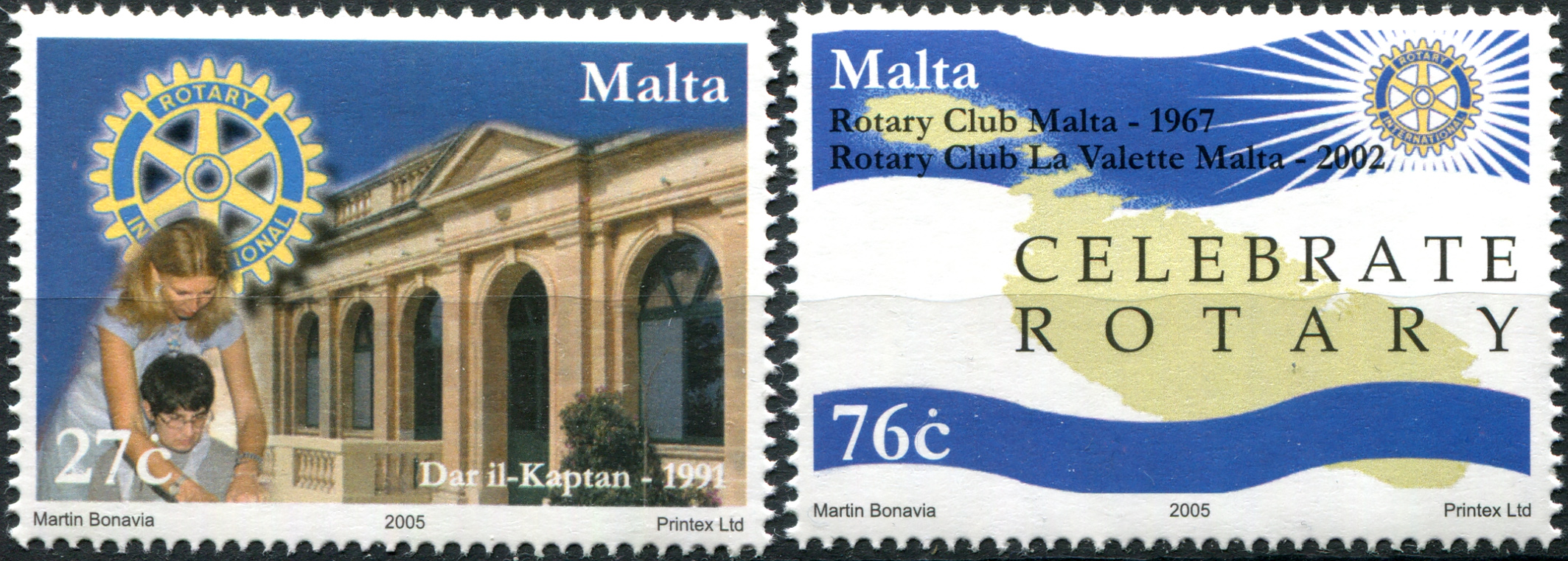 Malta. 2005. 100th Anniversary of Rotary International (MNH **) Set of 2 stamps