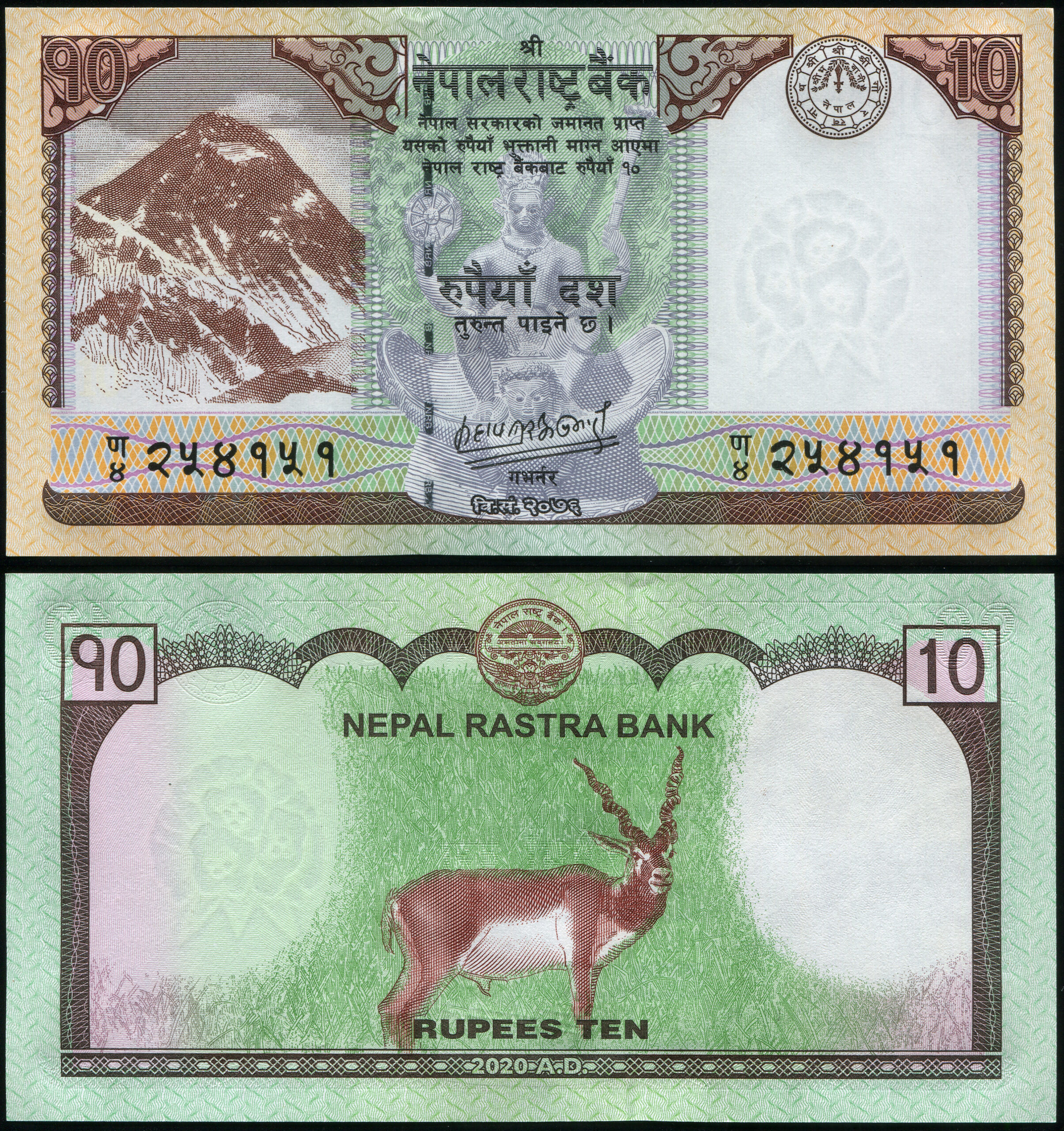 Nepal. Banknote 10 rupees. 2020. Unc. Paper. Кат# P.77b