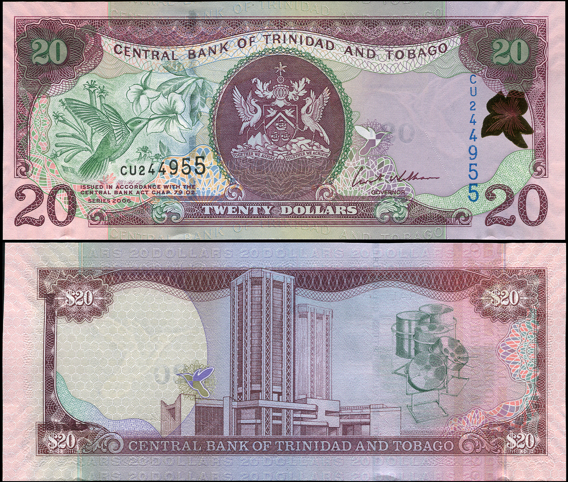 Trinidad and Tobago. Banknote 20 dollars. 2006(2007). Unc. Paper. Кат# P.49a