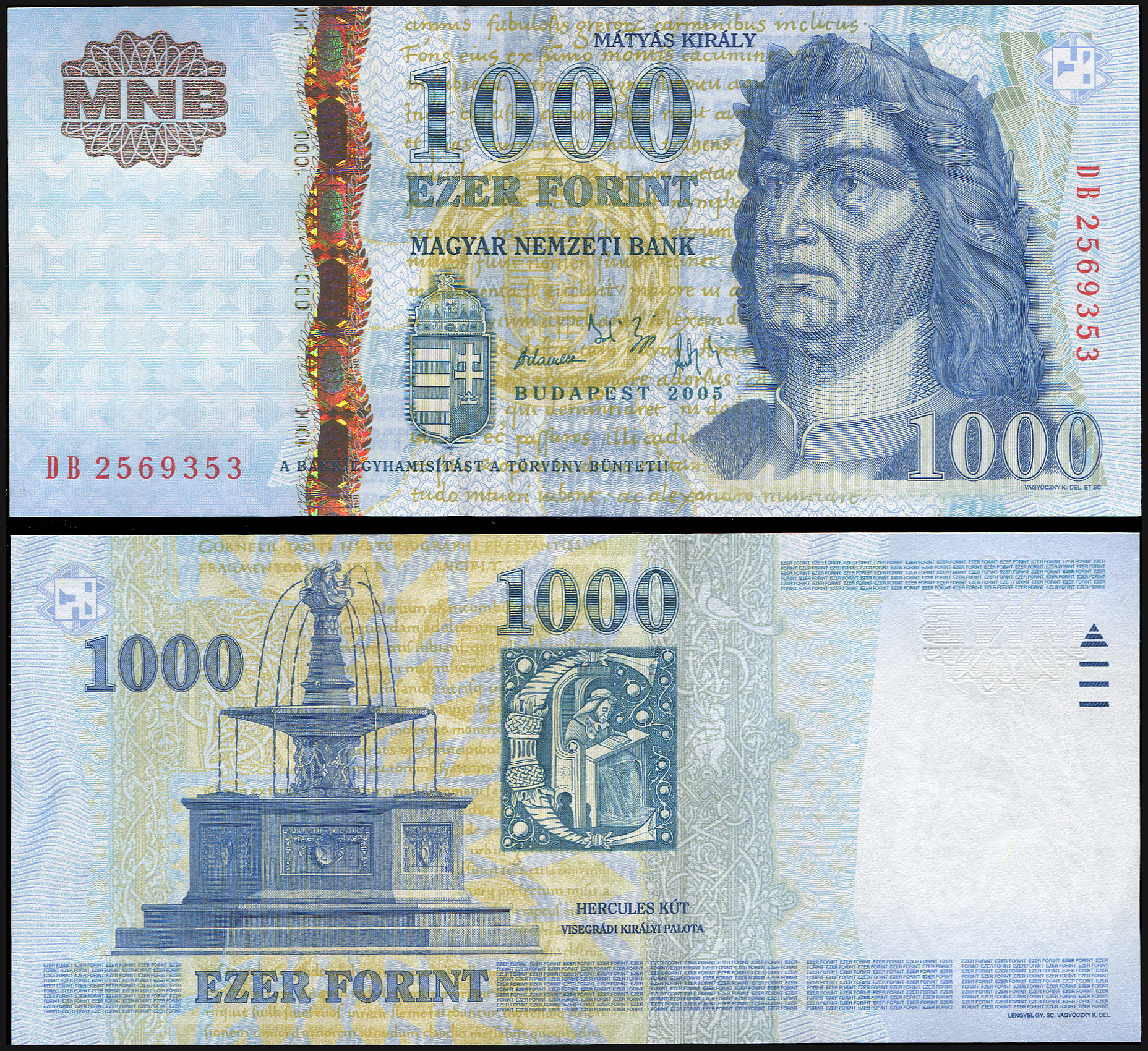 Hungary. Banknote 1000 forint. 2005. Unc. Paper. Кат# P.195a