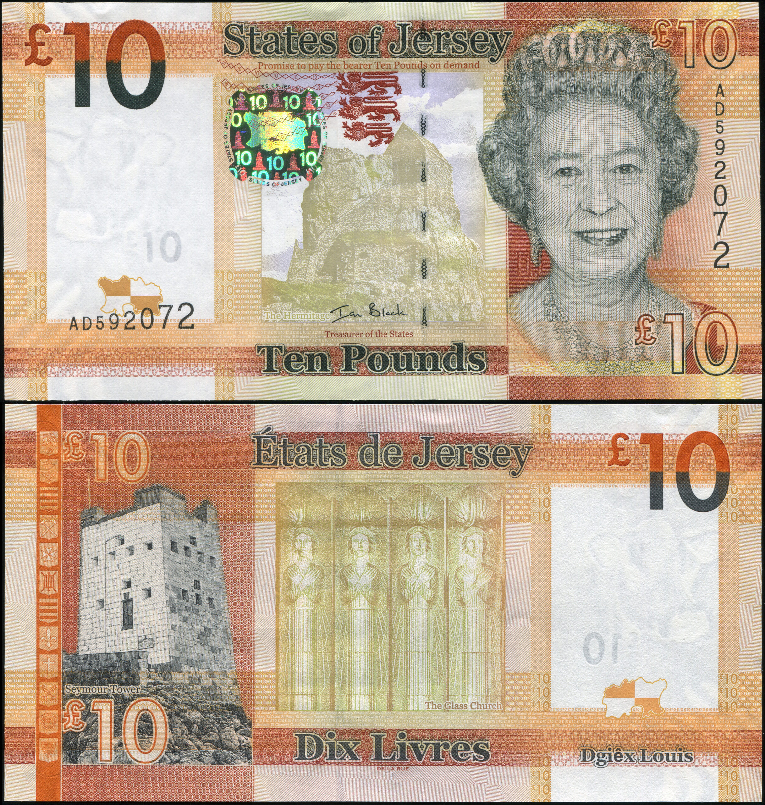 Jersey. Banknote 10 pounds. ND(2010). Unc. Paper. Кат# P.34a