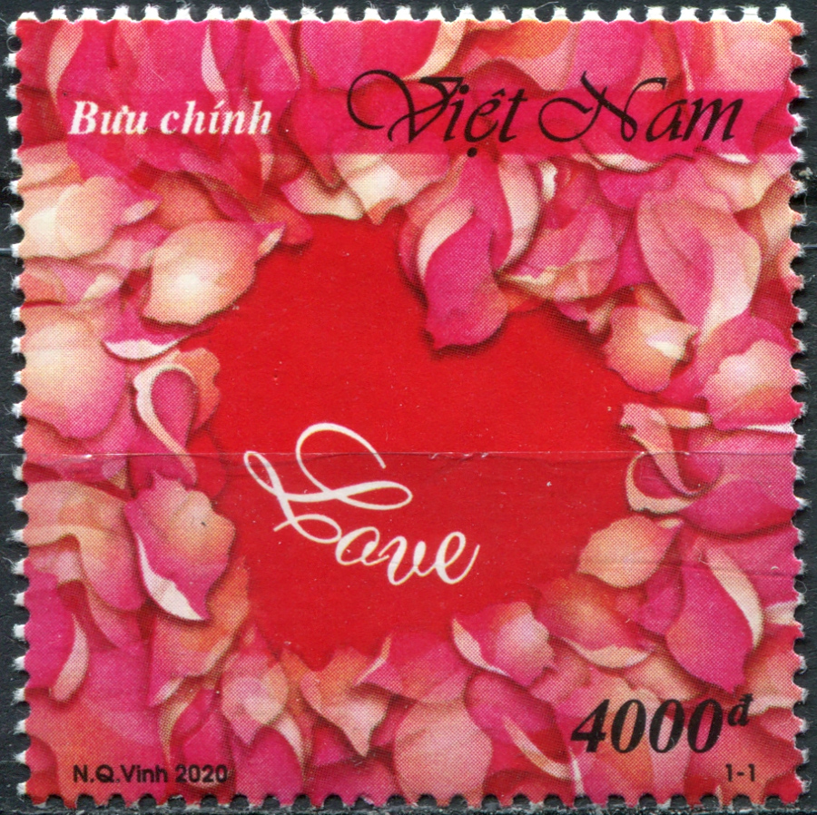 Vietnam. 2020. Heart and Petals of Roses (MNH **) Stamp