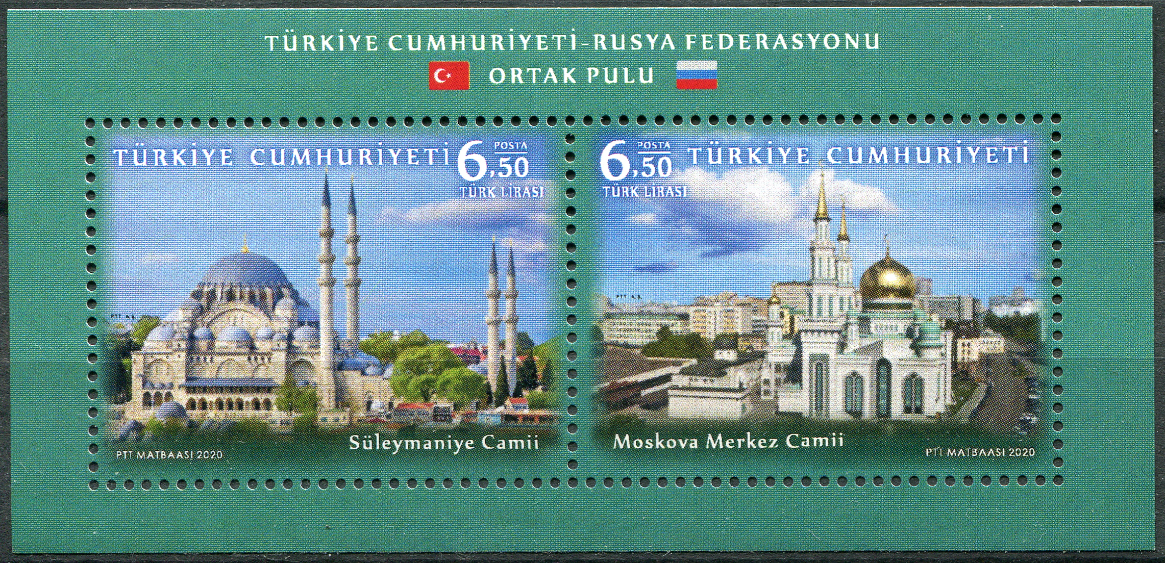 Turkey. 2020. 100th Anniversary of Diplomatic Relations with Russia (MNH **) Souvenir Sheet