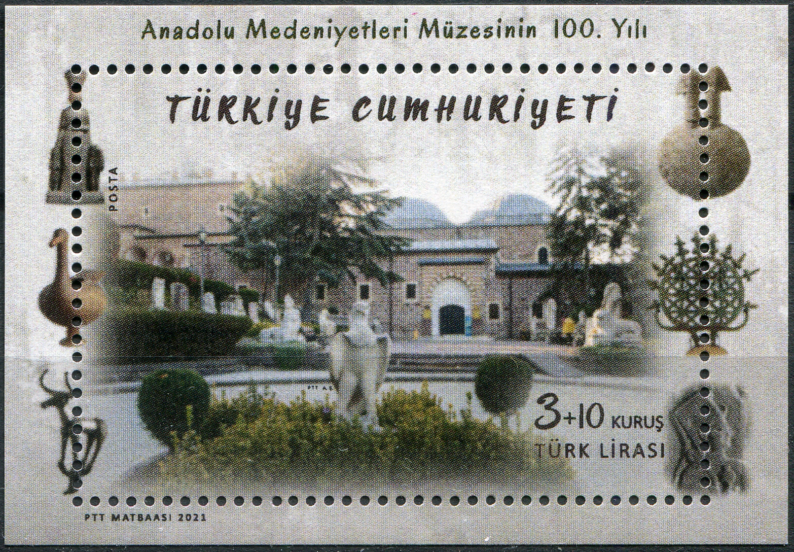 Turkey. 2021. 100th Anniversary of the Museum of Anatolian Civilizations (MNH **) Souvenir Sheet