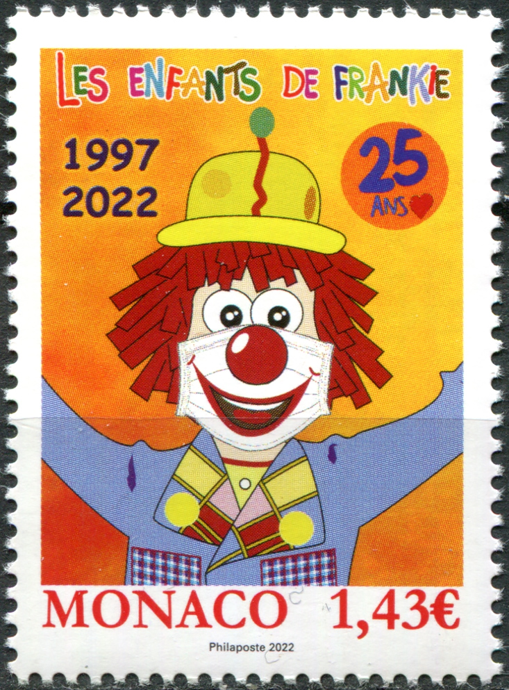 Monaco. 2022. 25th Anniversary of the Association of "Les Enfants de Frankie" (MNH **) Stamp