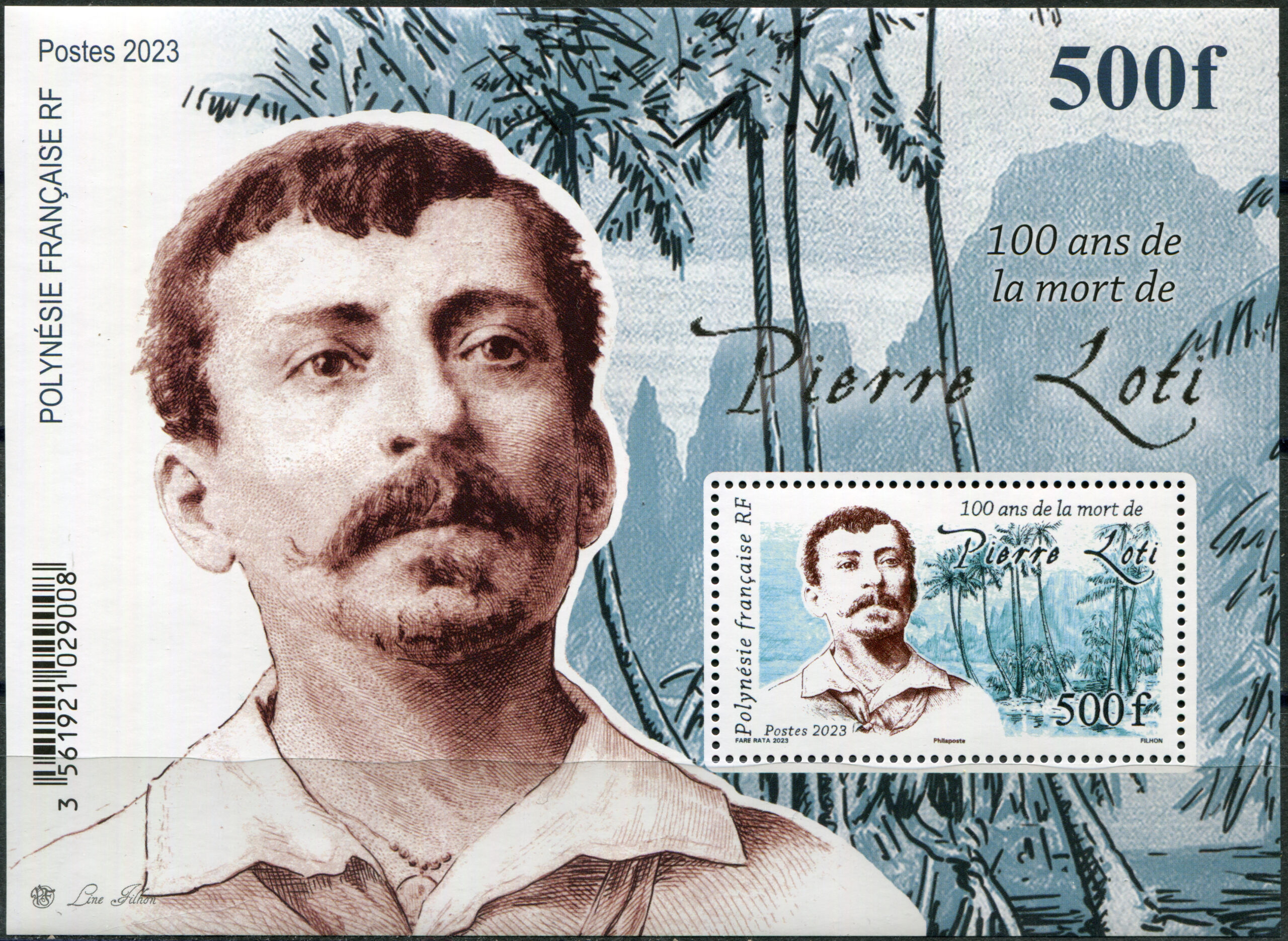 French Polynesia. 2023. 100th Anniversary of the Death of Pierre Loti, Author (MNH **) S/Sheet