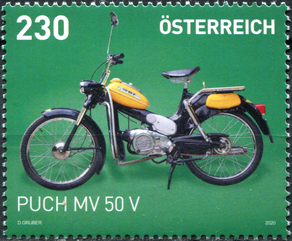 Austria. 2020. Classic Motorcycles. Puch MV 50 V (MNH **) Stamp