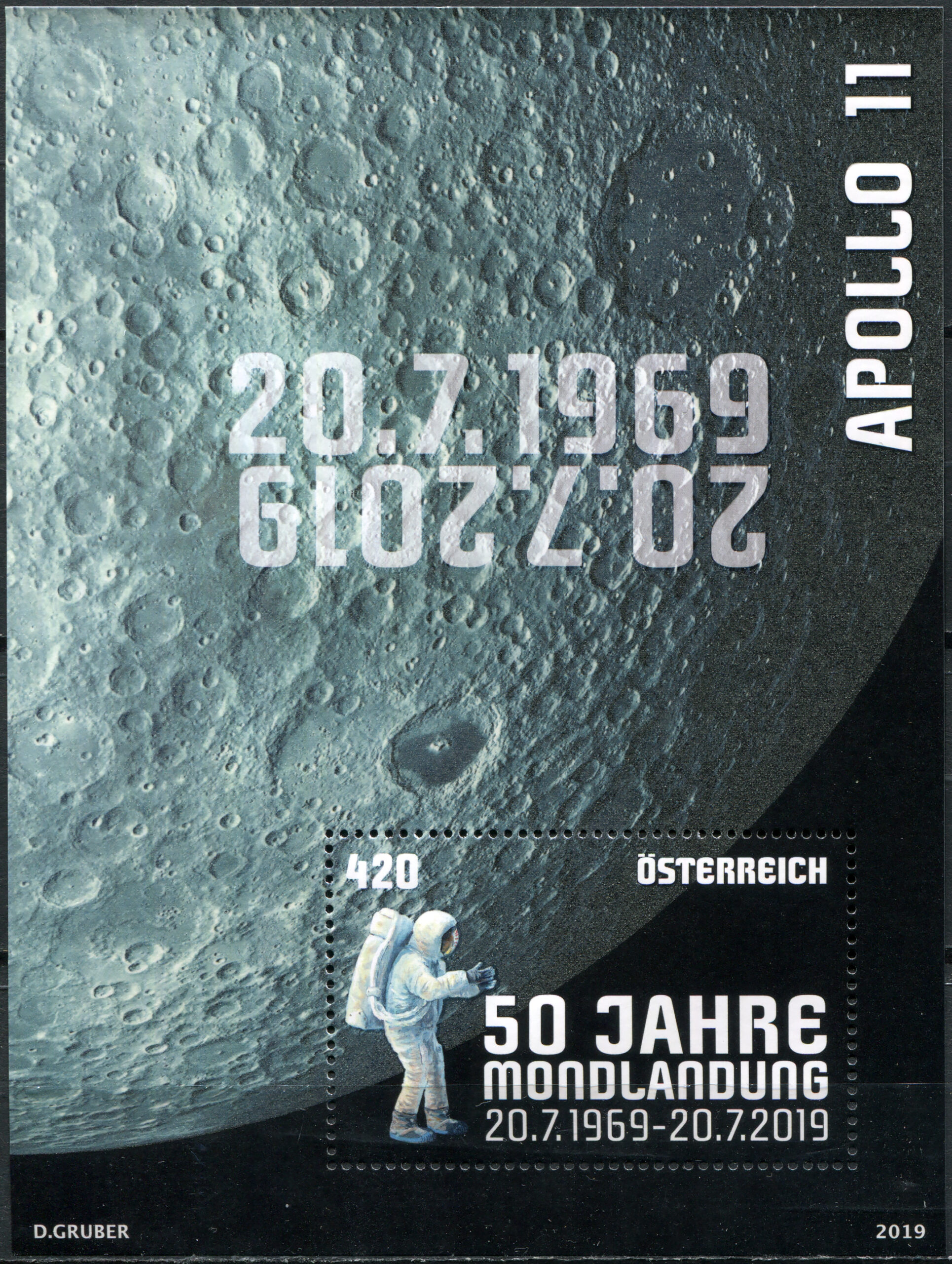 Austria. 2019. 50th Anniversary of the Apollo 11 Mission to the Moon (MNH **) Souvenir Sheet