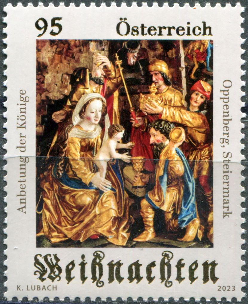 Austria. 2023. "Adoration of the Kings", Parish Church Oppenberg, Styria (MNH **) Stamp