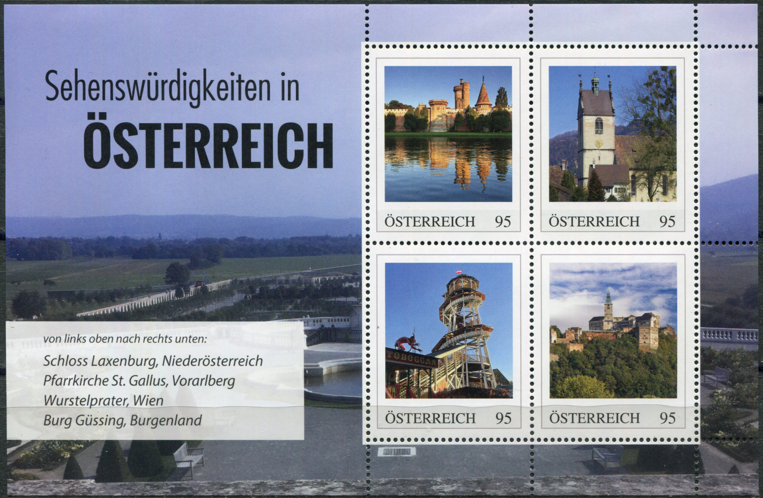 Austria. 2024. Attractions in Austria (MNH **) Souvenir Sheet