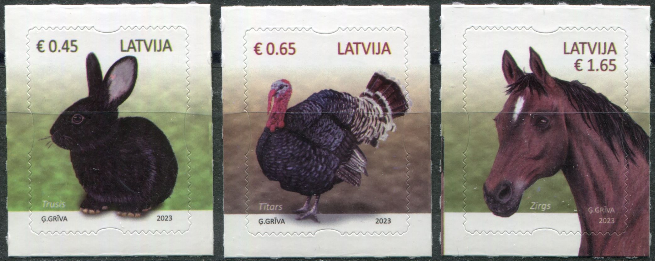 Latvia. 2023. Domestic Animals (MNH **) Set of 3 stamps