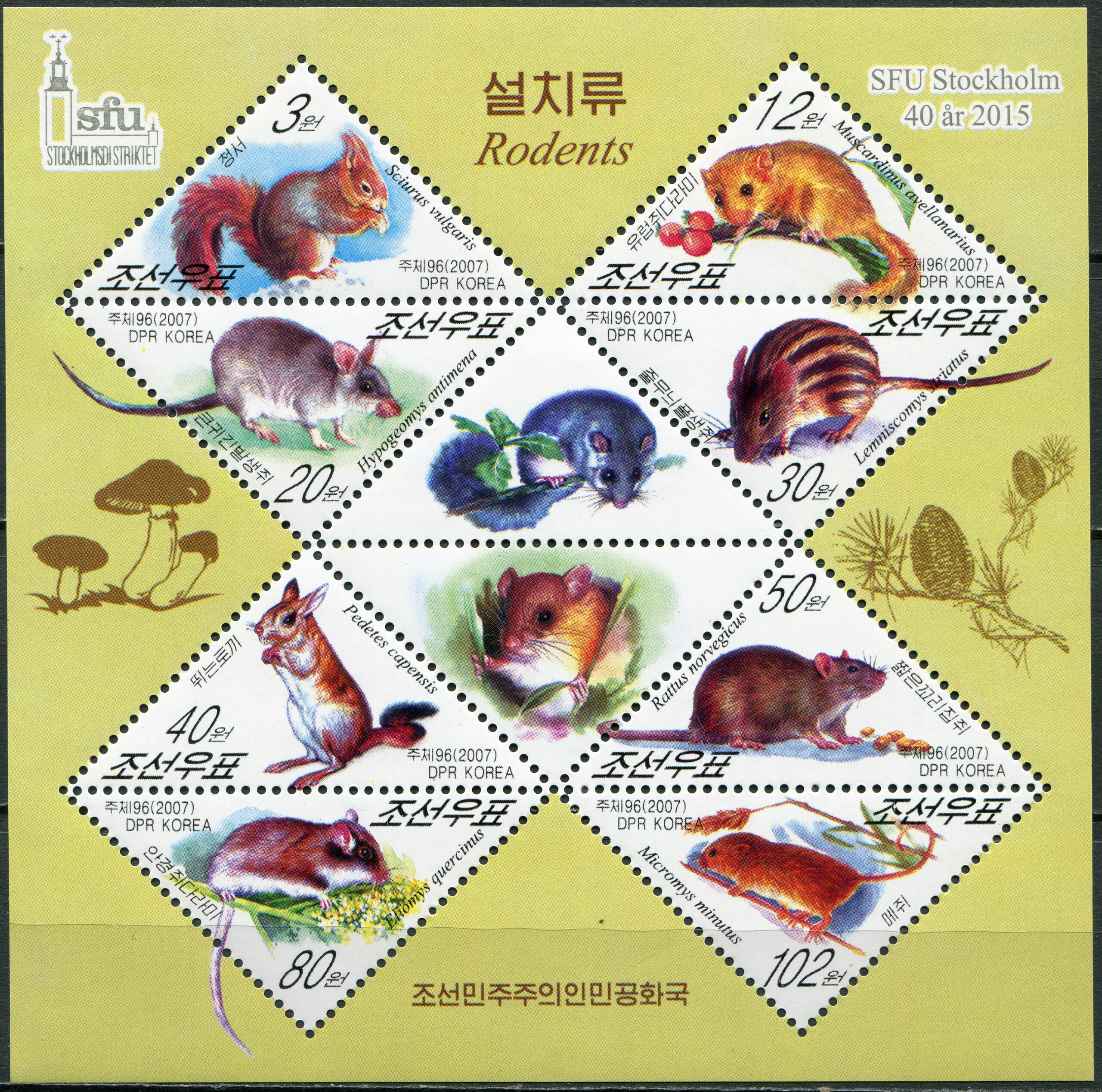 Korea North. 2007. Rodents (MNH **) Miniature Sheet