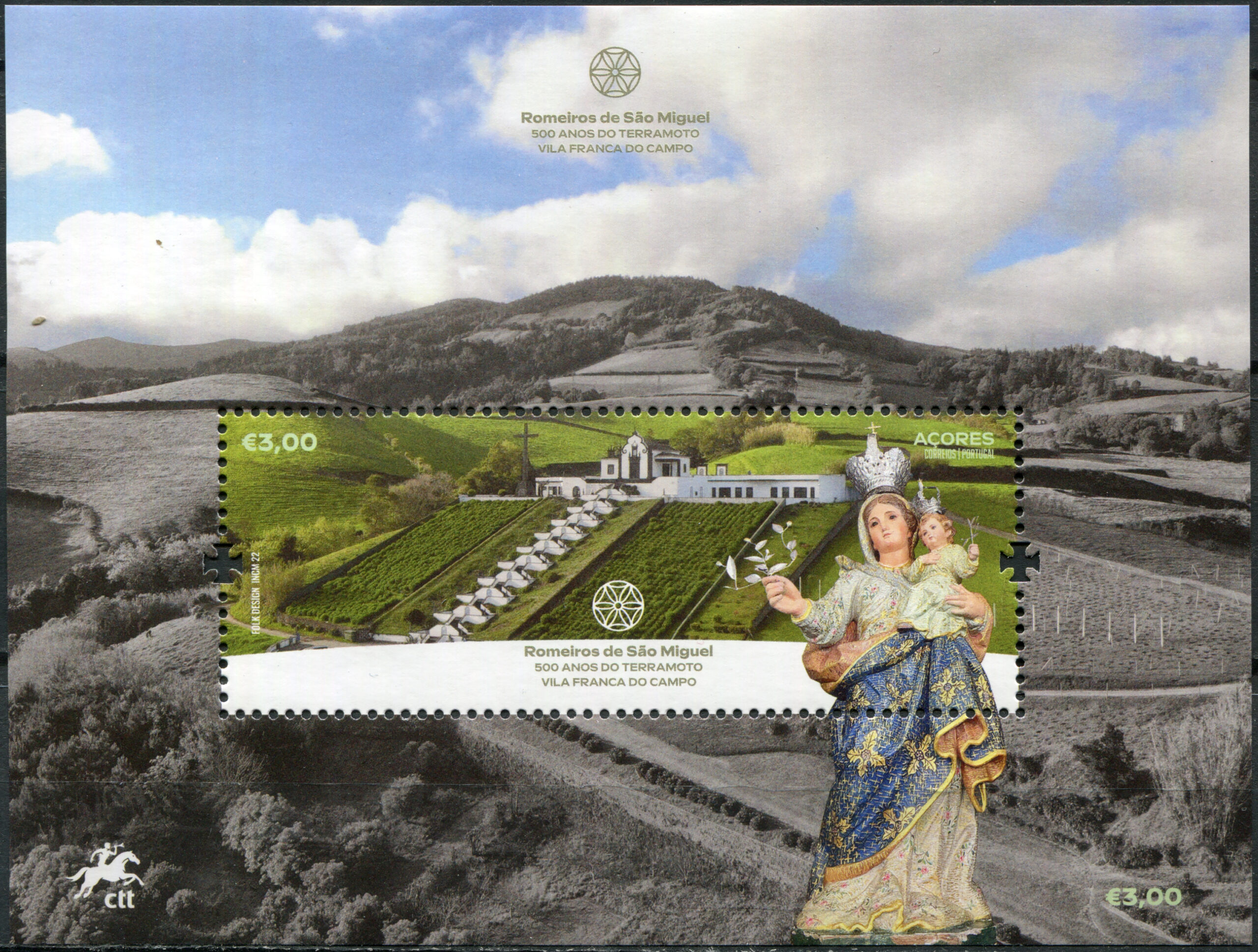 Azores. 2022. 500th Anniversary of the Sao Miguel Pilgrimage (MNH **) Souvenir Sheet