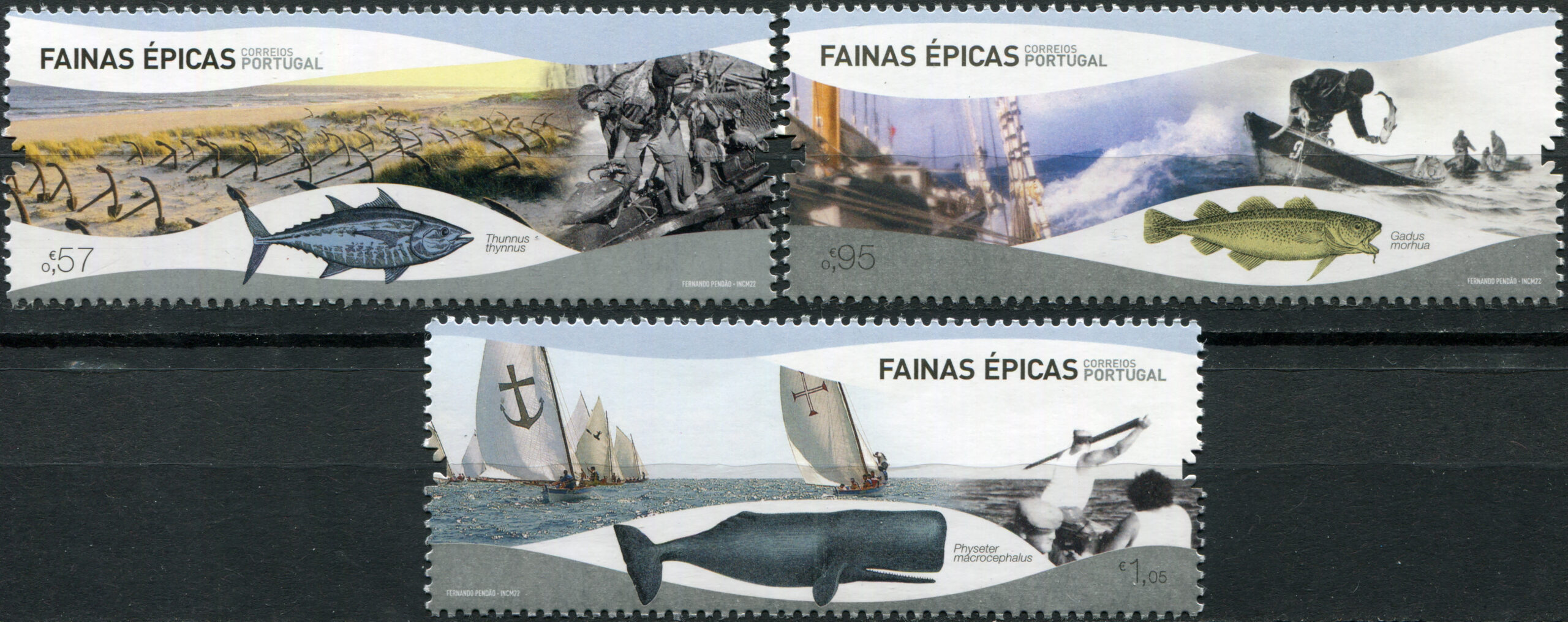 Portugal. 2022. History of Fishing in Portugal (MNH **) Set of 3 stamps