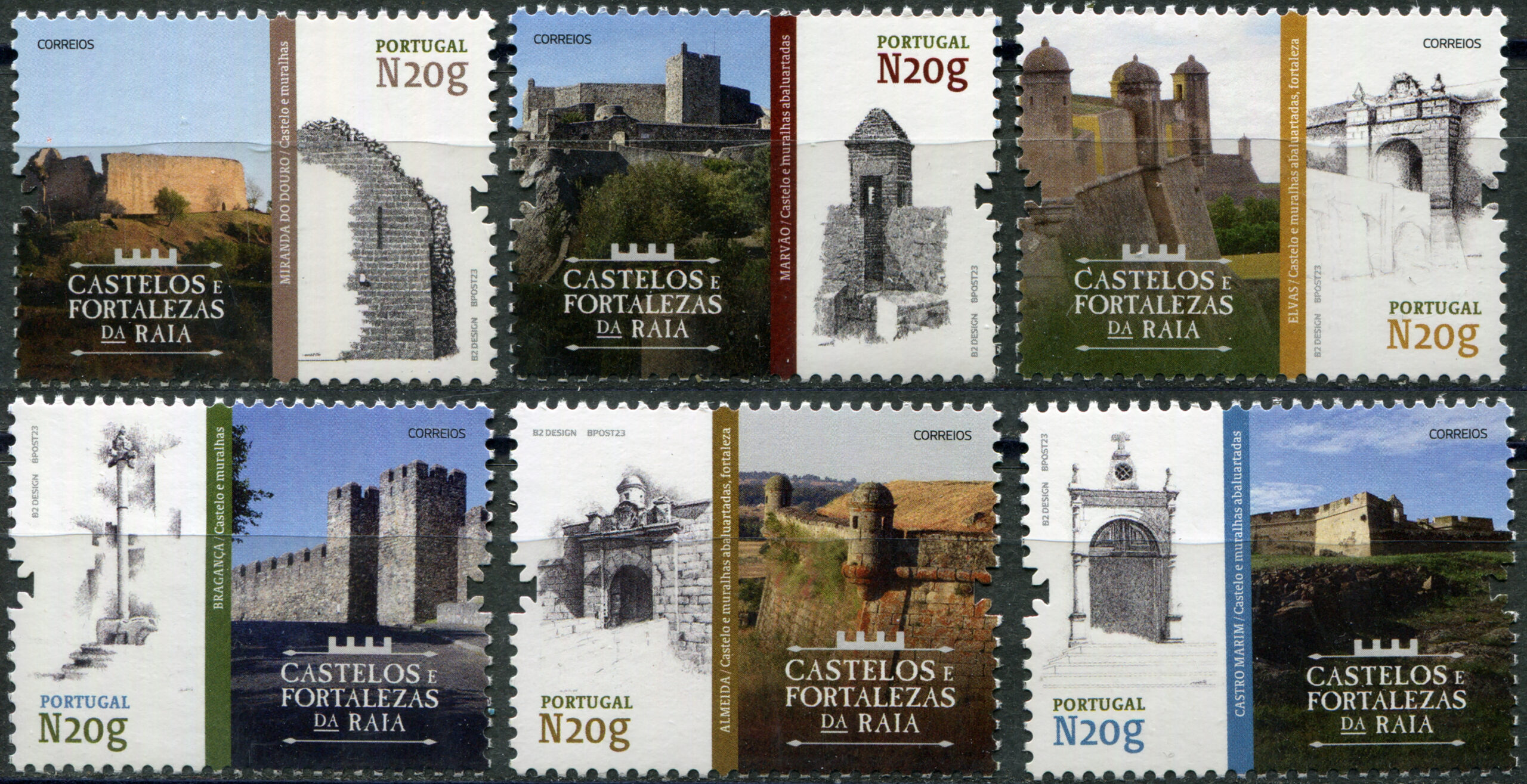 Portugal. 2023. Border Castles and Fortresses (MNH **) Set of 6 stamps