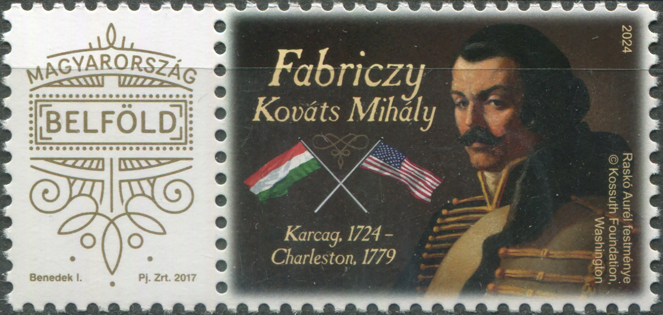 Hungary. 2024. Michael Kovats de Fabriczy, Military Officer (MNH **) Block of 1 stamp and 1 label