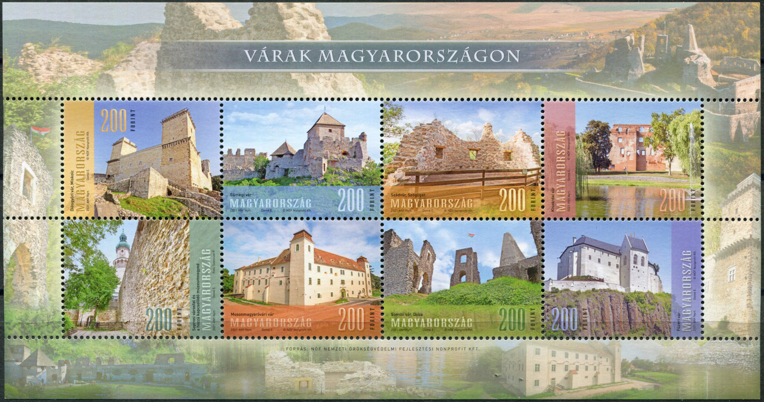 Hungary. 2021. Castles in Hungary (MNH **) Souvenir Sheet