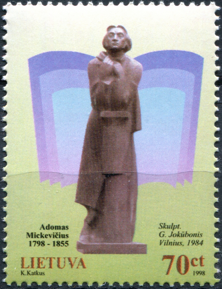 Lithuania. 1998. Monument "Mickiewicz" in Vilnius (MNH **) Stamp