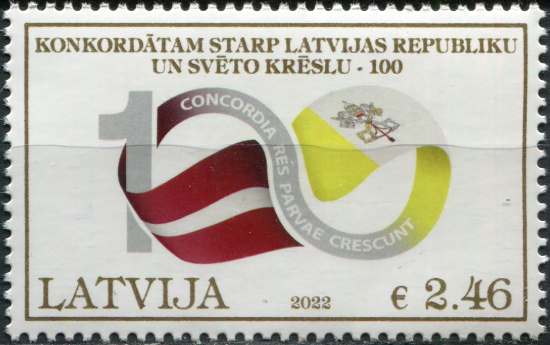 Latvia. 2022. 100th Anniversary of Concordat with the Vatican (MNH **) Stamp