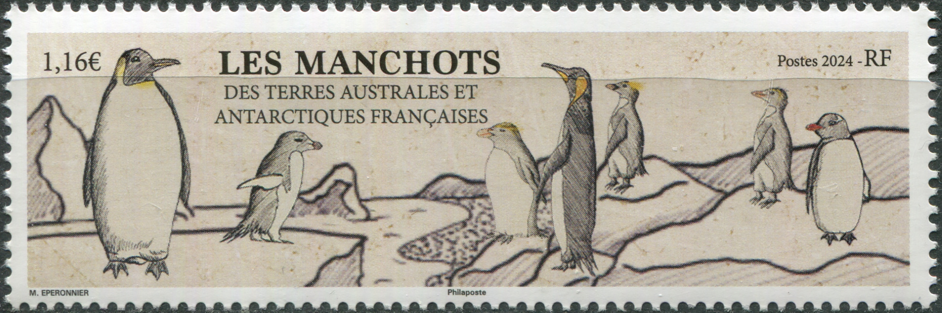 French Southern and Antarctic Lands. 2024. Penguins (MNH **) Stamp