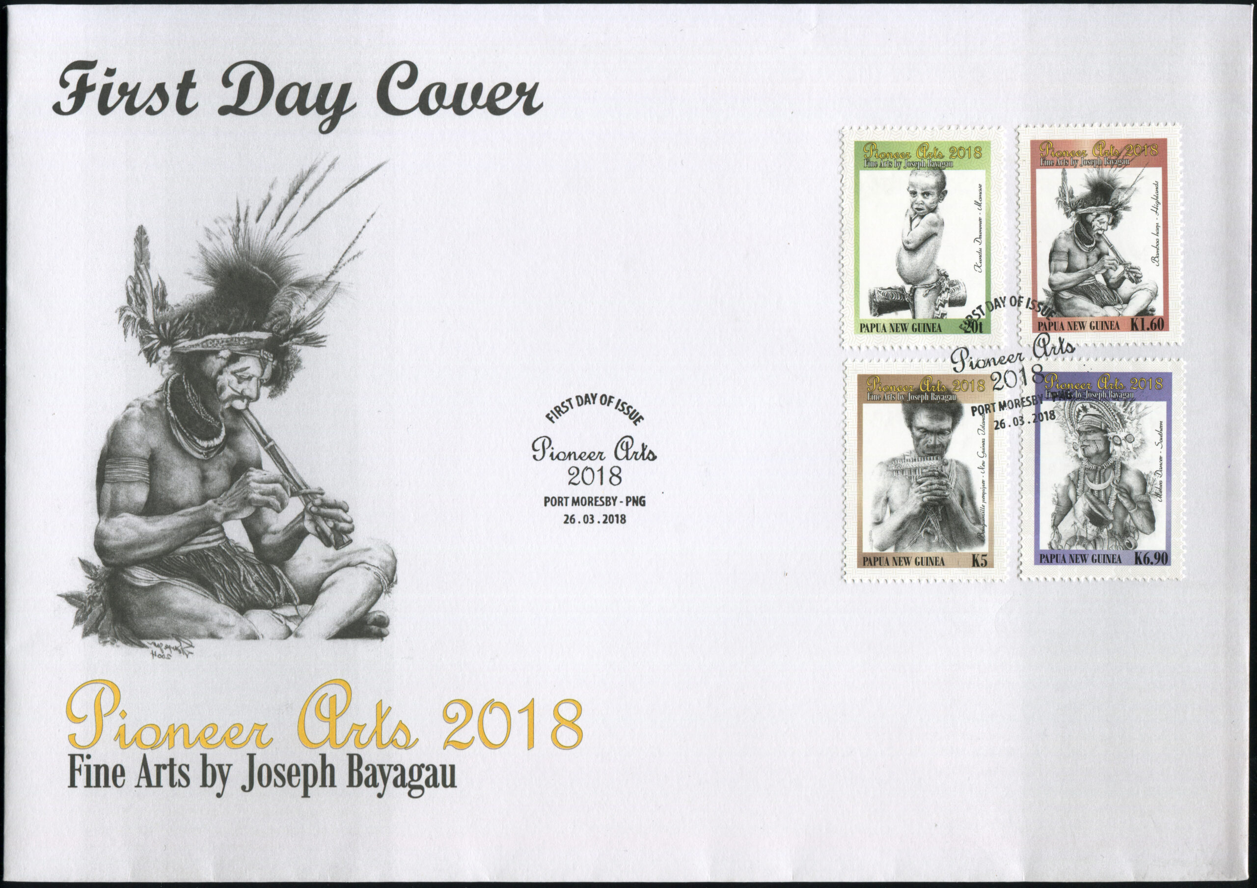 Papua New Guinea. 2018. Pioneer Art. Musical instrument (Mint) First Day Cover