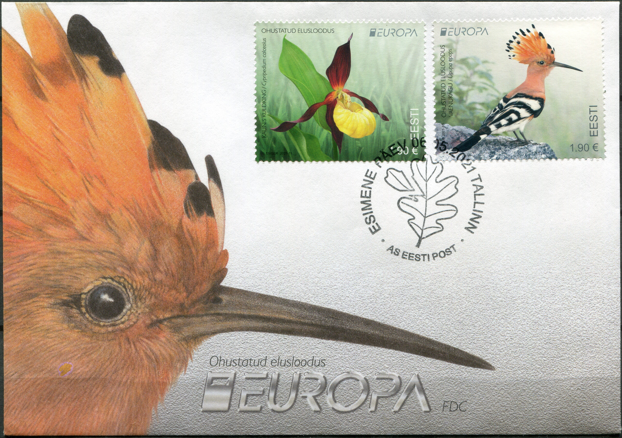 Estonia. 2021. Endangered animal species (Mint) First Day Cover