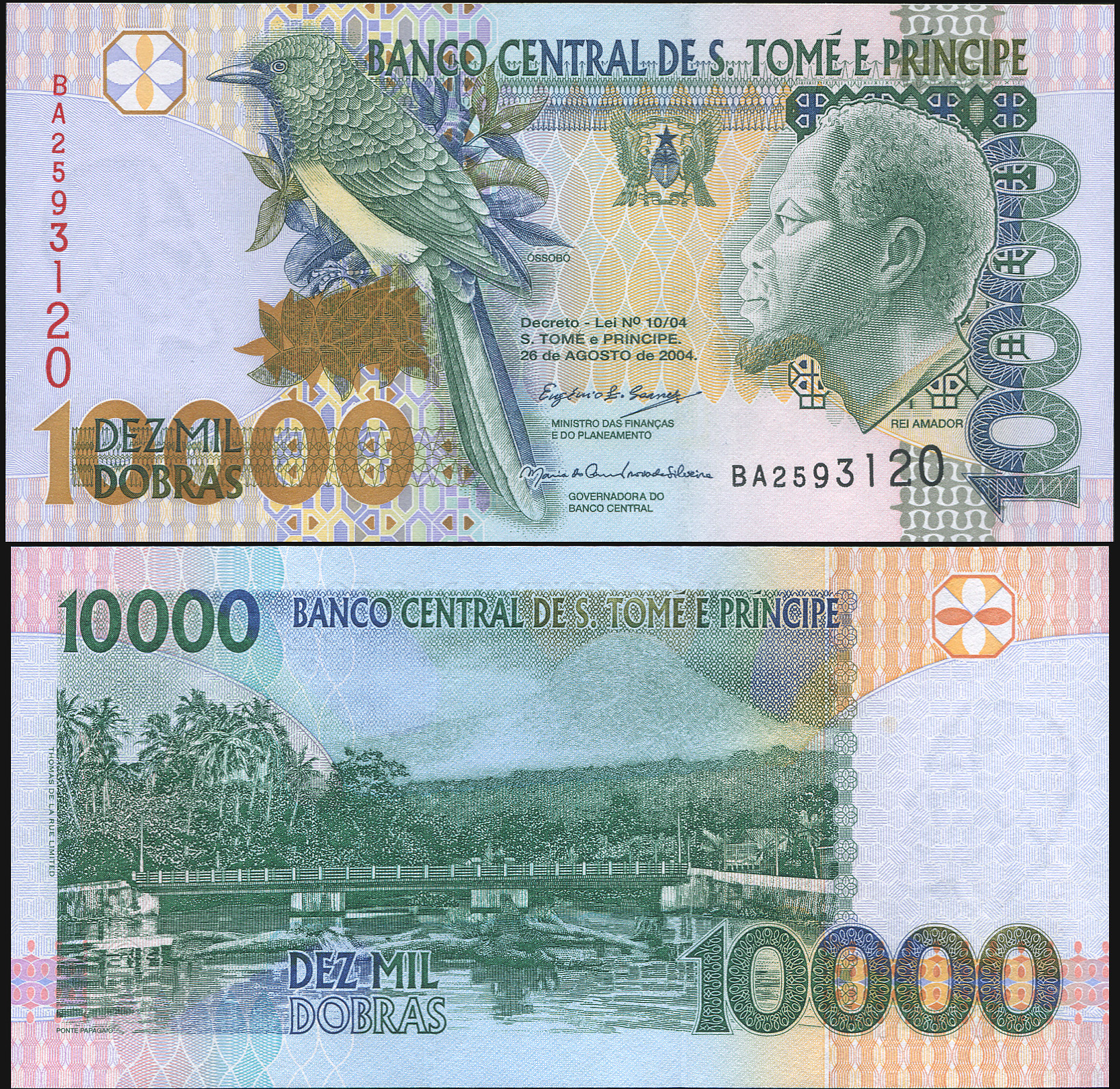 Sao Tome and Principe. Banknote 10000 dobras. 2004. Unc. Paper. Кат# P.66c