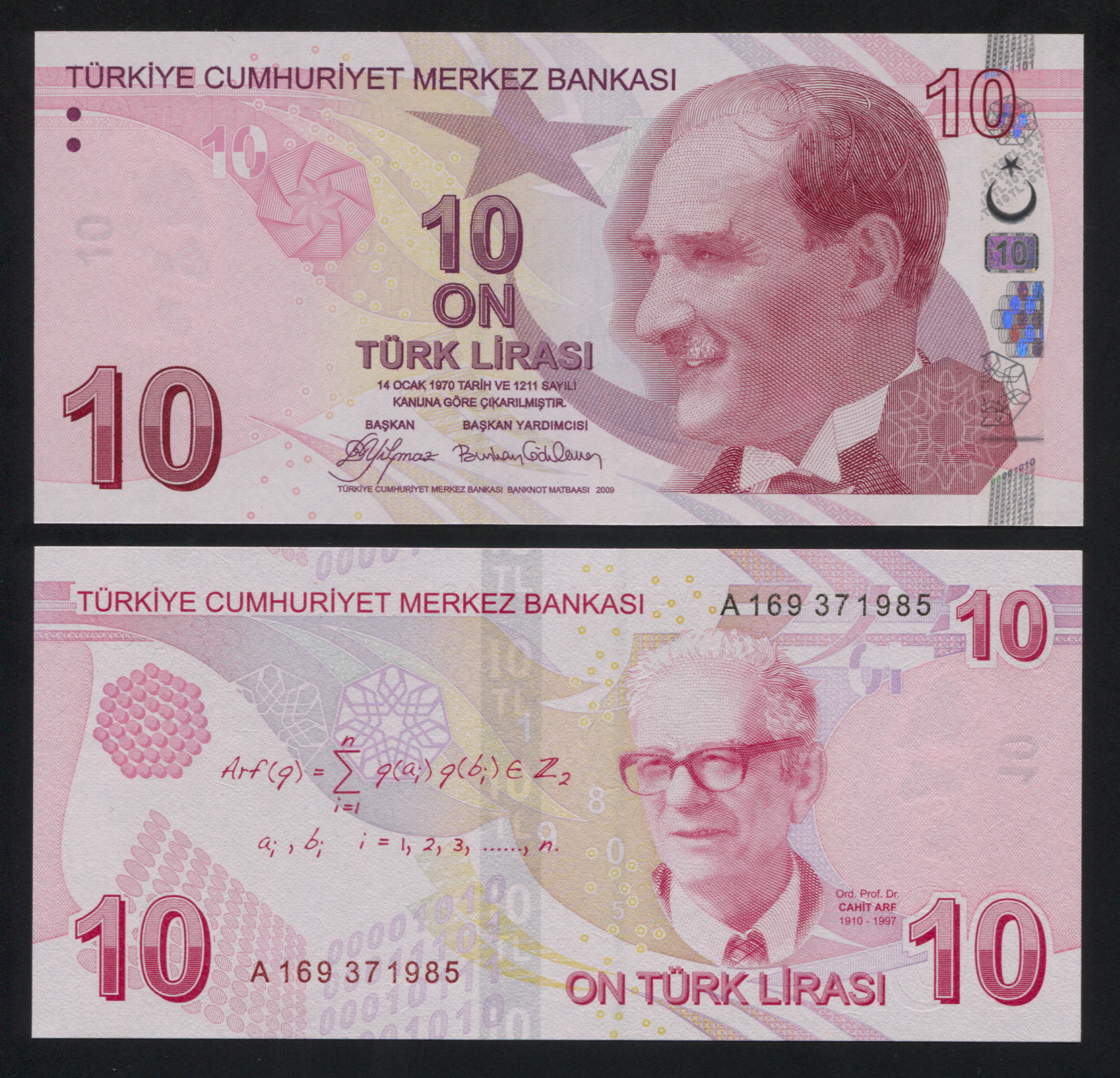 Turkey. Banknote 10 lirasi. 2009. Unc. Paper. Кат# P.223a