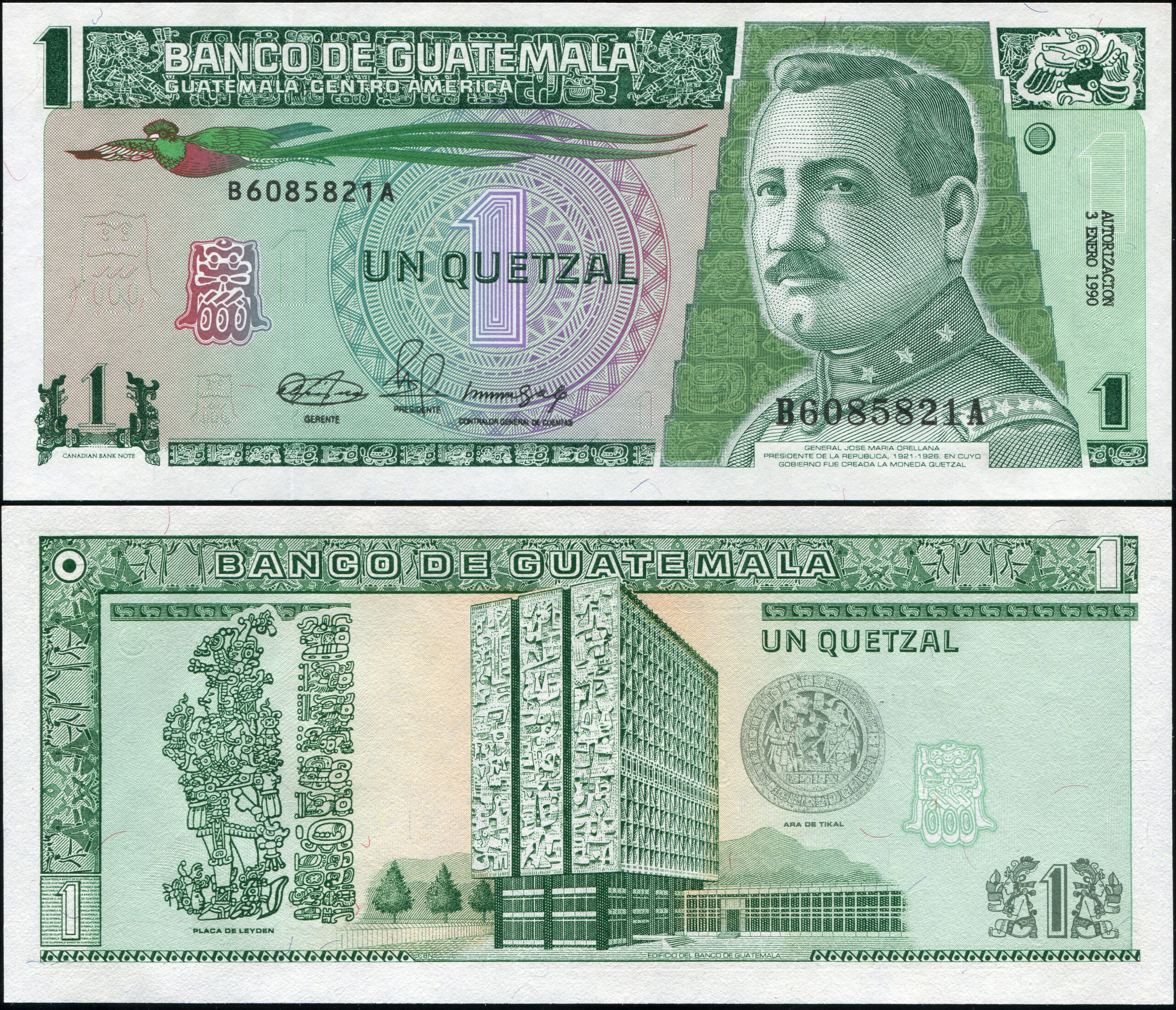 Guatemala. Banknote 1 Quetzal. 1990. Unc. Paper. Кат# P.73a