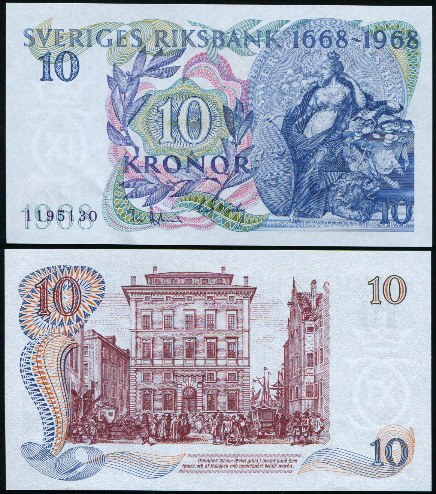 Sweden. Banknote 10 kronor. 1968. Unc. Paper. Кат# P.56